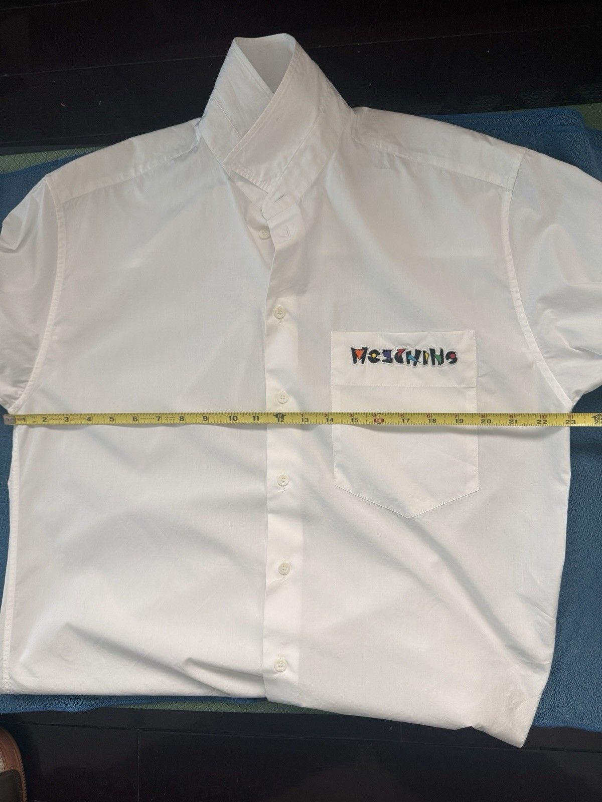 Moschino Couture White Long Sleeve Cotton Shirt Prism Logo Size 41/16 Size US L / EU 52-54 / 3 - 5 Thumbnail