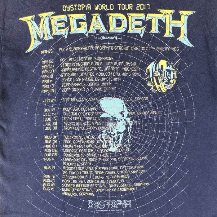 Megadeth Megadeth Dystopia World Tour 2017 in Malaysia Band Tshirts Size US S / EU 44-46 / 1 - 5 Thumbnail