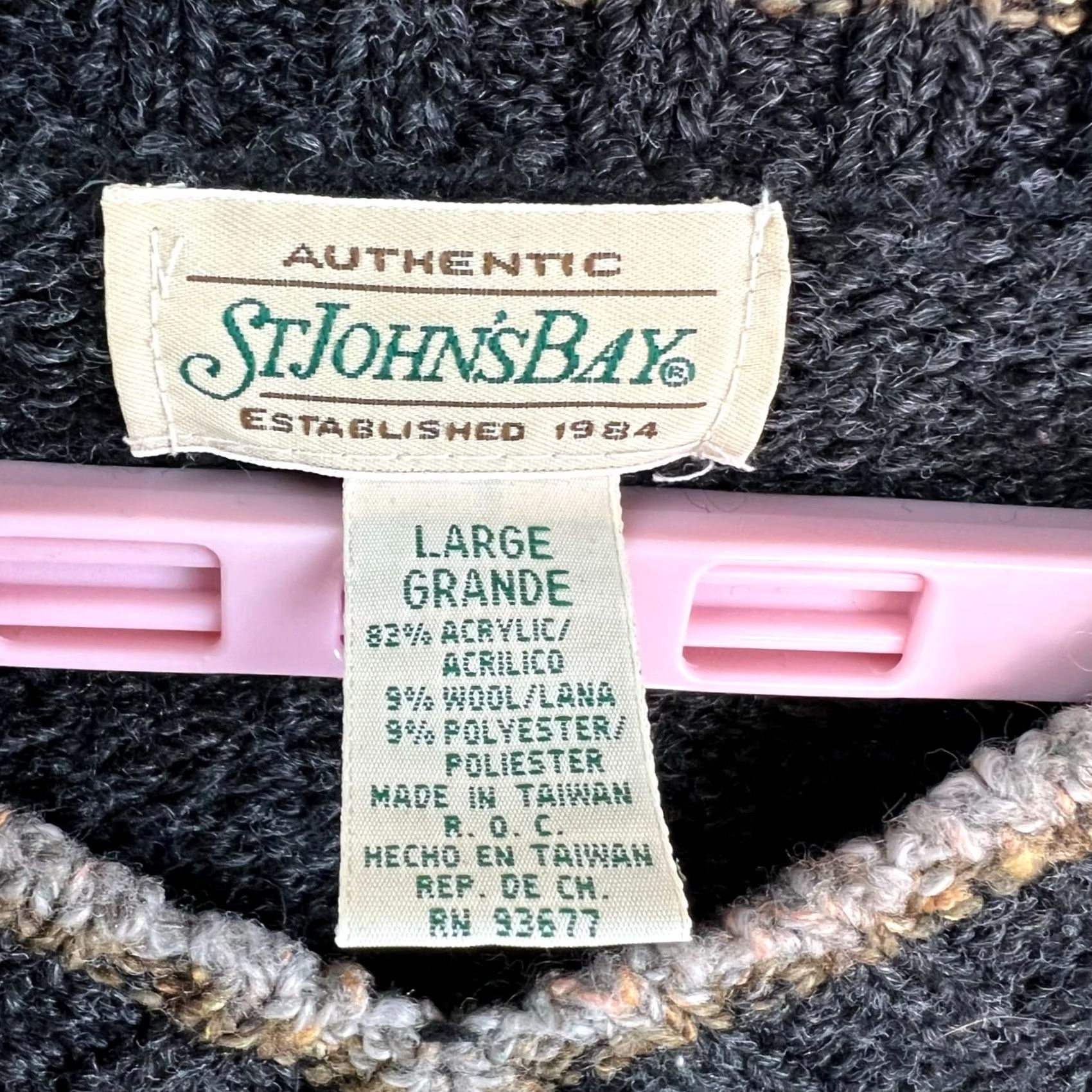 Vintage St Johns Bay Mens Wool Blend Knit Gray Pullover Sweater Winter Size L Size US L / EU 52-54 / 3 - 3 Thumbnail