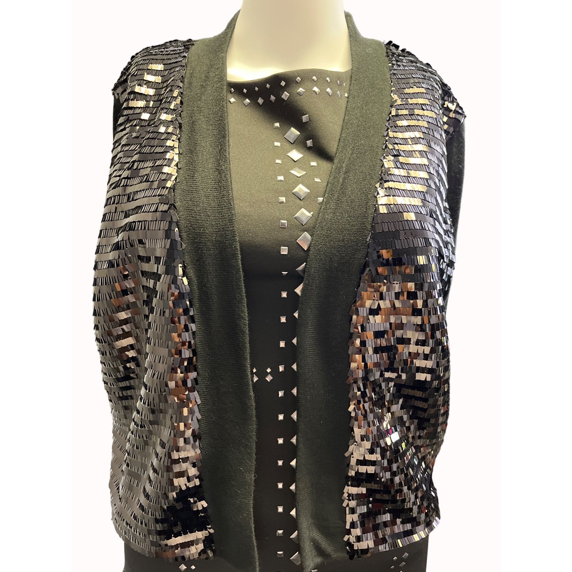 Calvin Klein Calvin Klein Women's Black Sequin Sweater/Cardigan Size XL S Size XL / US 12-14 / IT 48-50 - 1 Thumbnail