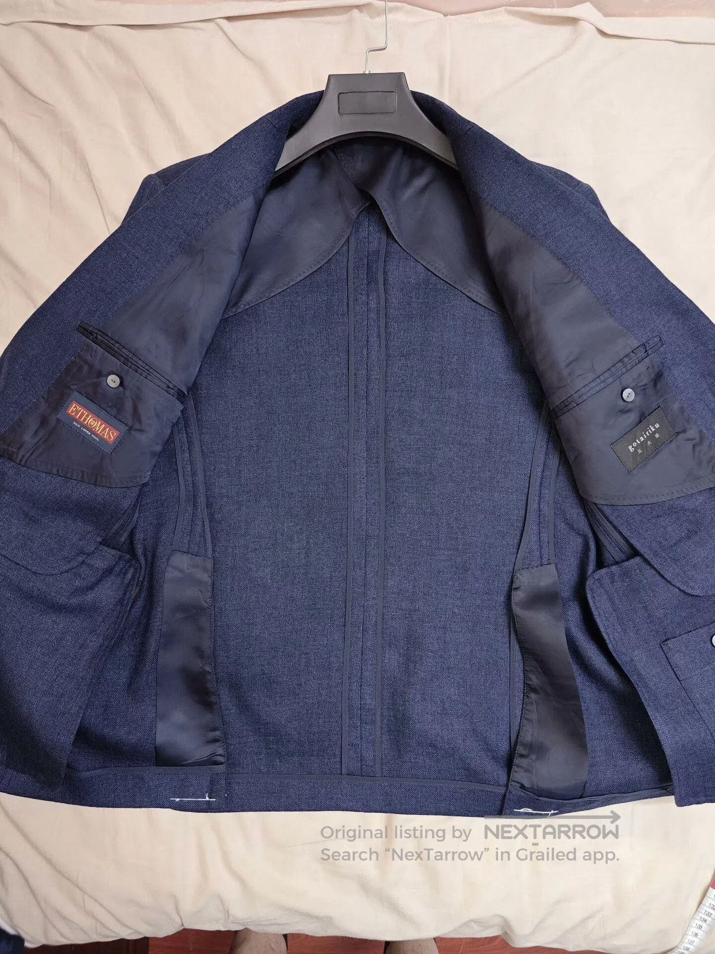 Japanese Brand Italian E. Thomas Navy Blazer. Size US M / EU 48-50 / 2 - 6 Thumbnail