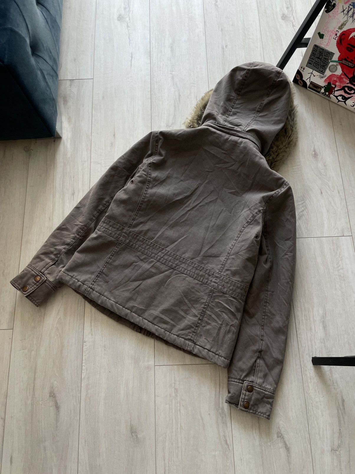 Japanese Brand Avant Garde 00’s Denim Fur Jacket Y2K Brown RARE Size L / US 10 / IT 46 - 6 Thumbnail