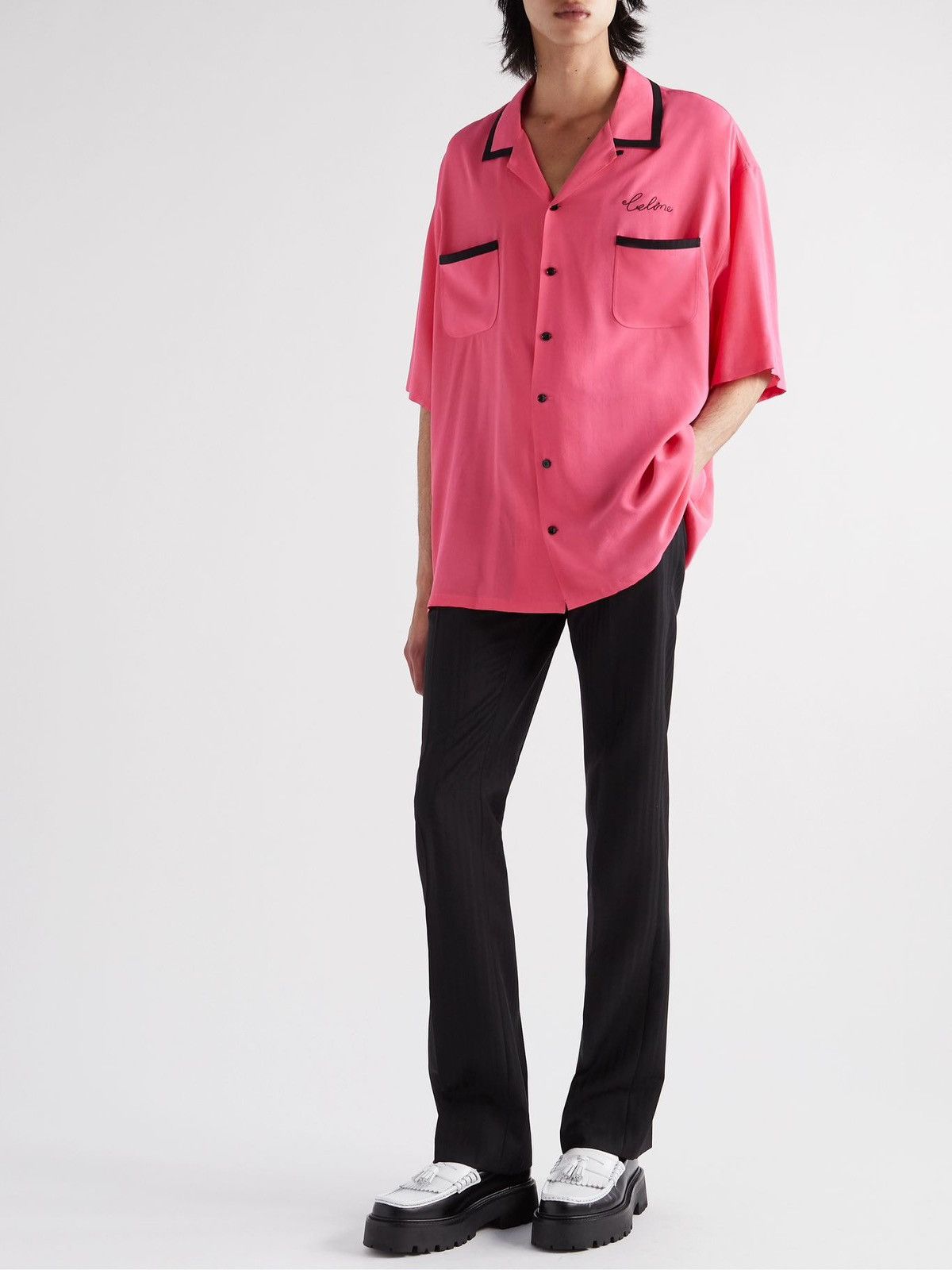 Celine × Hedi Slimane SS22 Loose Bowling Shirt Hawaiian Short