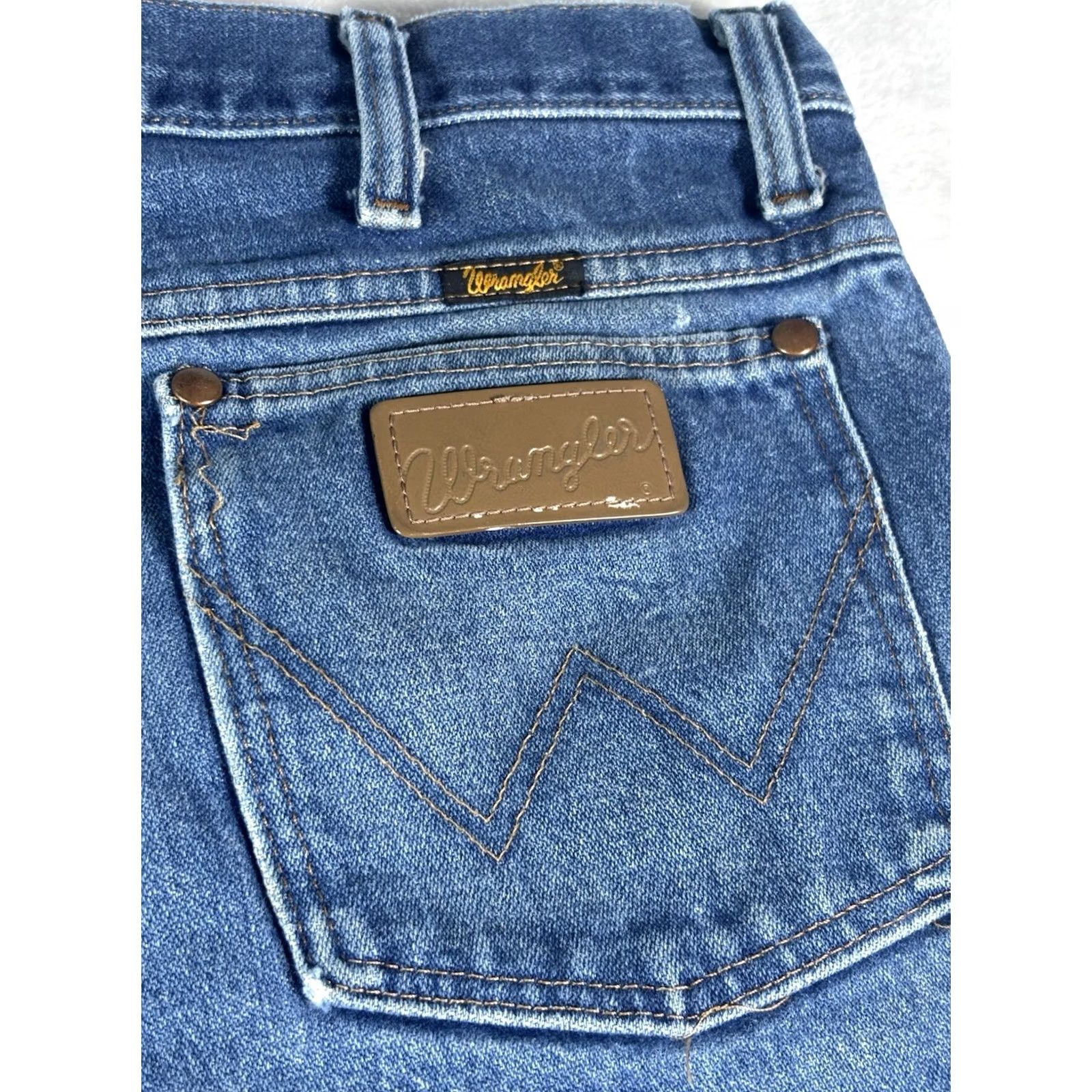 Wrangler VINTAGE Wrangler Jeans Cowboy Cut Regular Fit Boot Cut 936DEN 35x34 Denim Blue Cotton Jeans Mens Size US 35 - 7 Thumbnail
