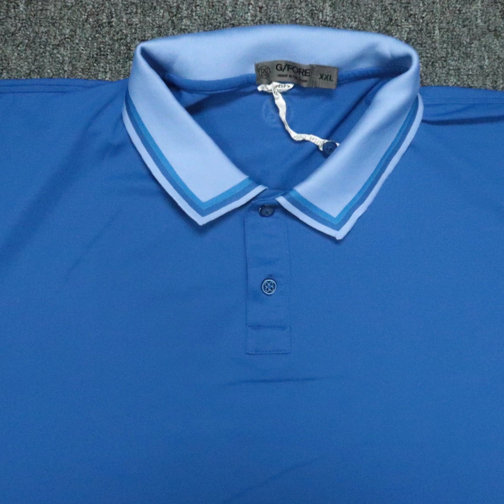 G/FORE G/Fore Shirt Men XXL Blue Performance Golf Polo Short Sleeve Ringer Canyon Creek Shirt Polo Size US XXL / EU 58 / 5 - 2 Thumbnail
