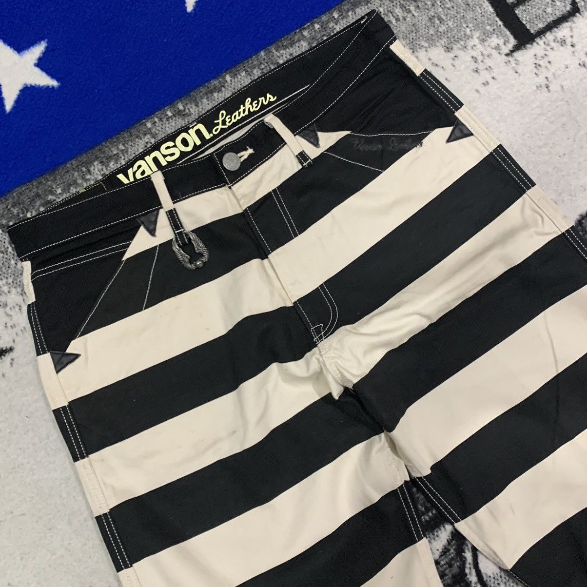 Vanson Leathers × Vintage Rare Vanson Prisoner Border Pattern Bikers Pants Size US 38 / EU 54 - 2 Thumbnail