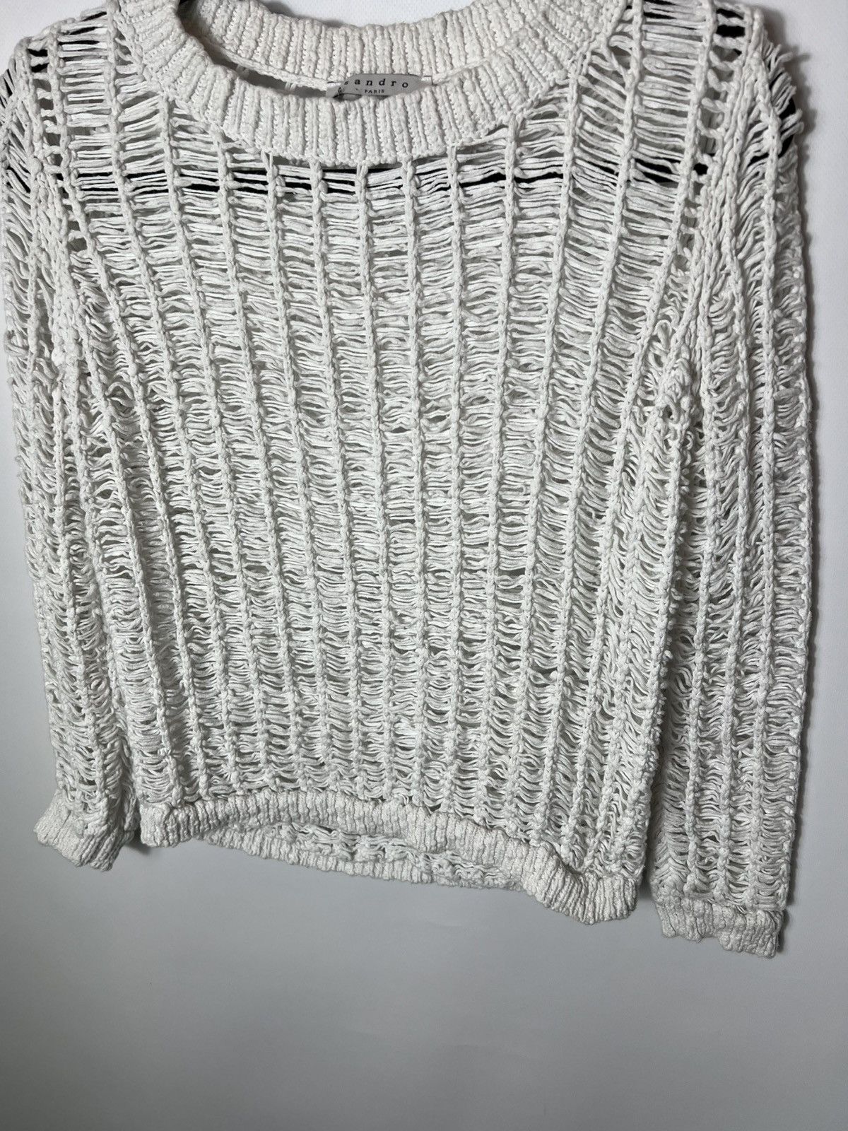 Sandro SANDRO PARIS E 14 SOURIRE OPEN KNIT WEAVE SWEATER Size XS / US 0-2 / IT 36-38 - 3 Thumbnail