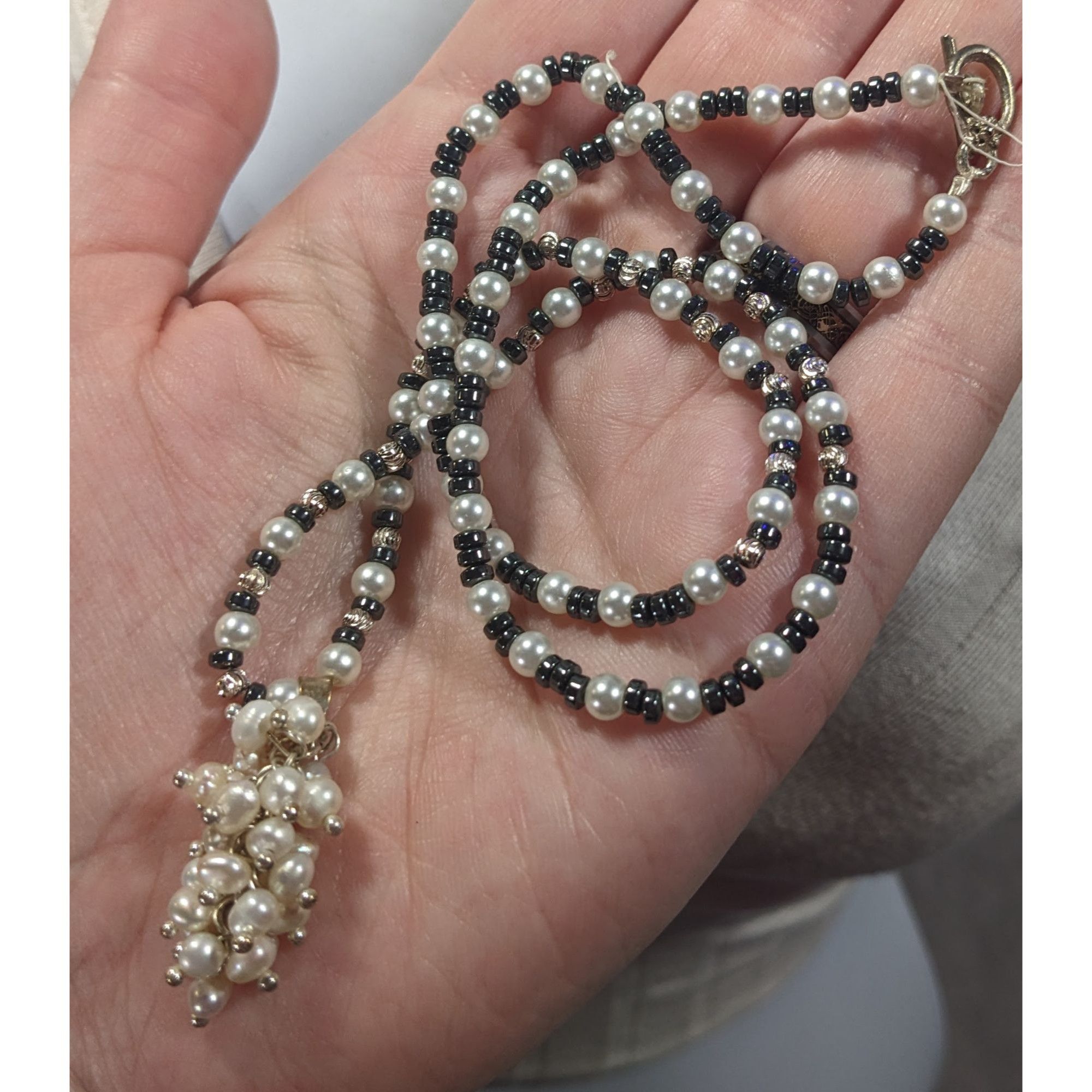 Other Handmade Whimsical Pearl And Glass Beaded Cluster Pendant Ne Size ONE SIZE - 7 Thumbnail