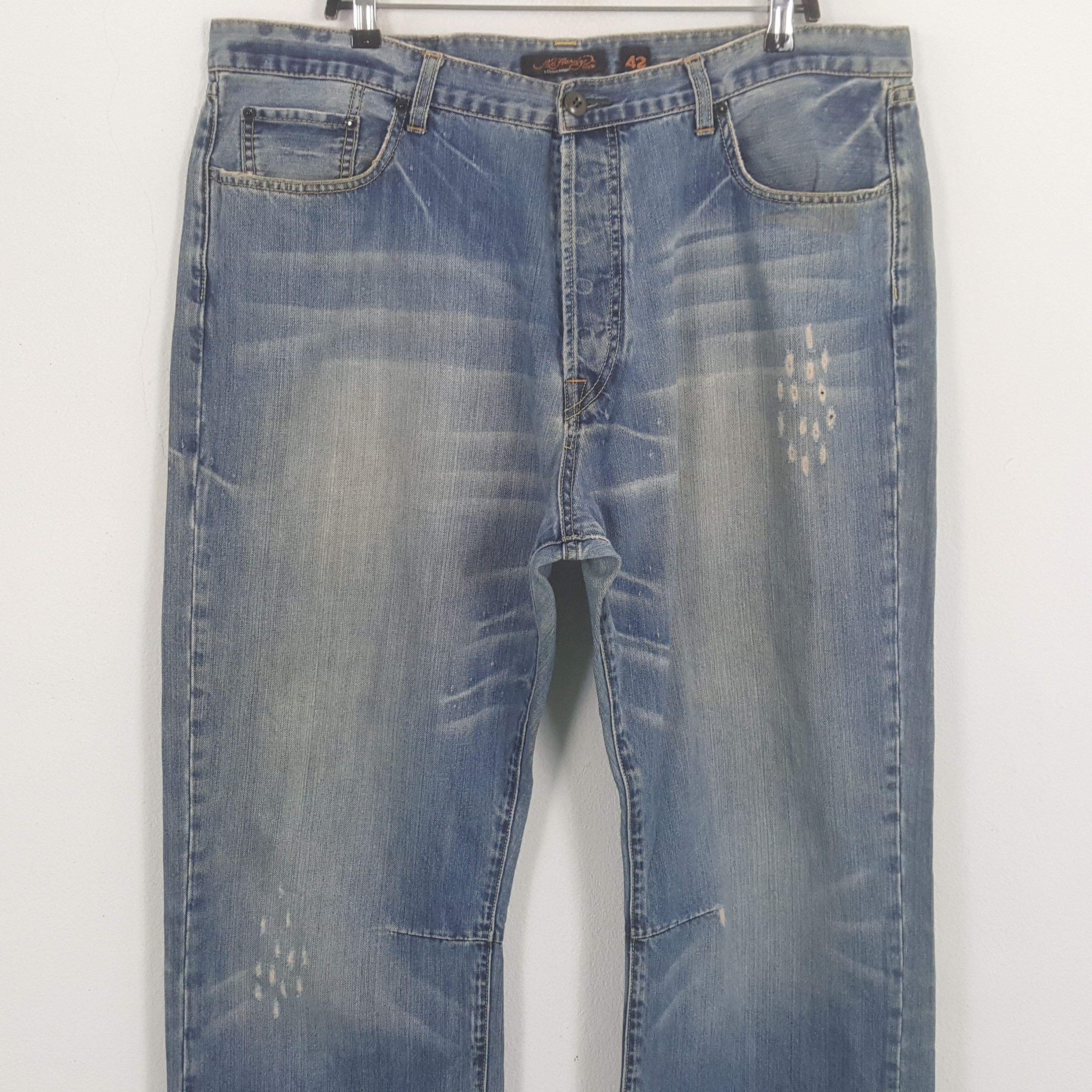 Christian Audigier × Ed Hardy × Vintage ED HARDY Fashion Designer Brand Streetwear Custom Art Jeans Size US 41 - 5 Thumbnail