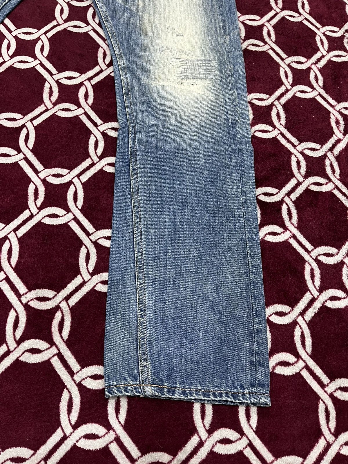 Japanese Brand Deluxe Clothing Distressed Reworked Half Selvedge Denim Size US 34 / EU 50 - 4 Thumbnail