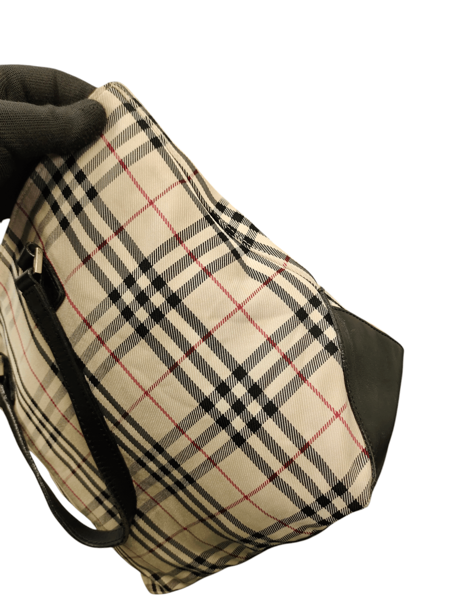 Burberry Blue Label Nova Check Cotton Mix Leather Tote Bag