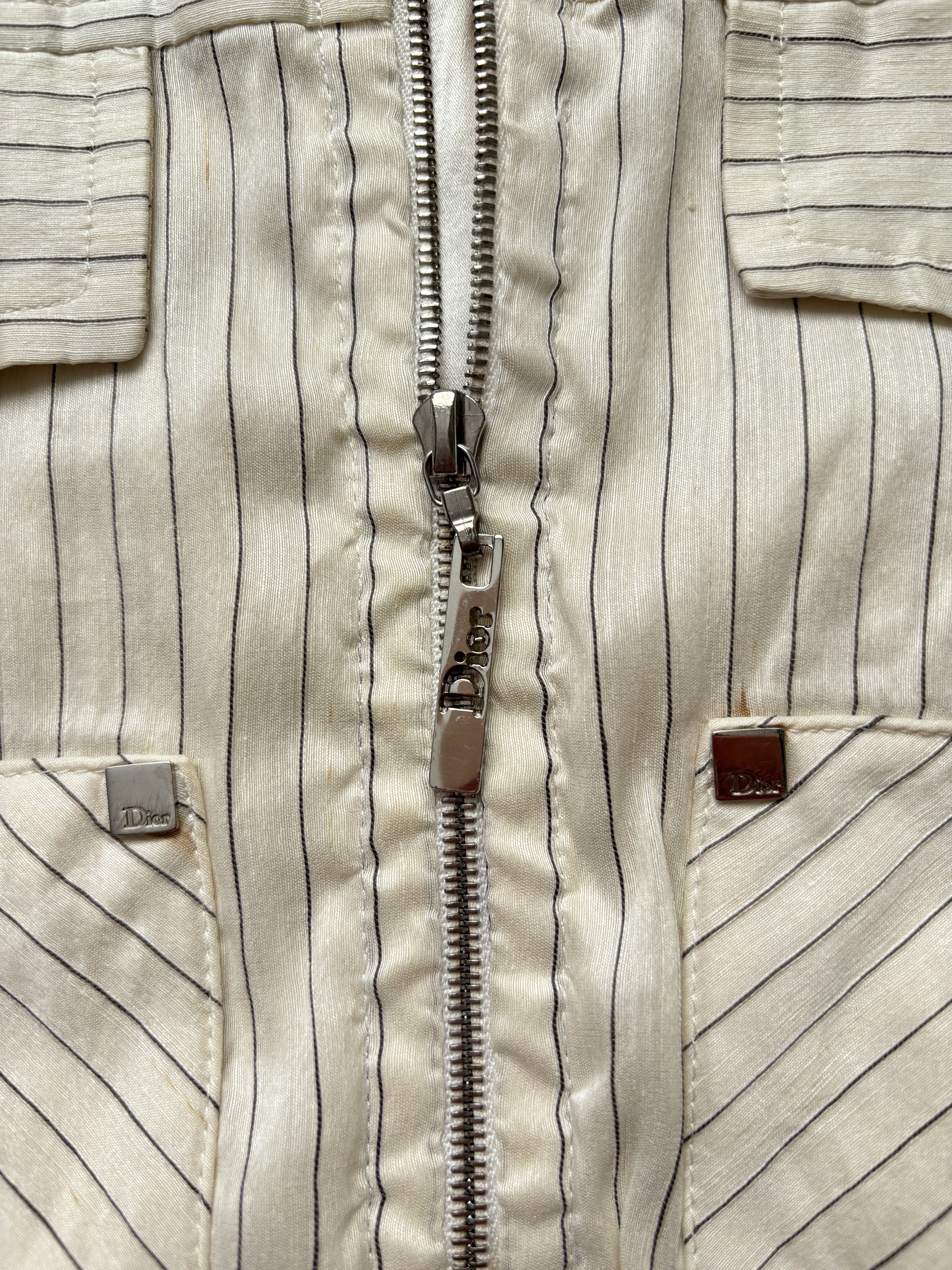 Dior ⚡️QUICK SALE⚡️Dior Cream and Black Pinstriped Bomber Size US S / EU 44-46 / 1 - 4 Thumbnail