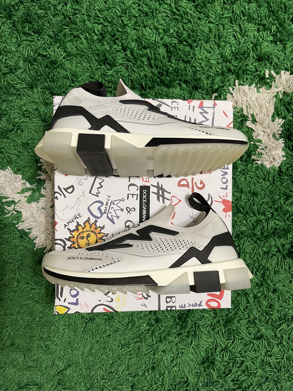 image of Dolce Gabbana Low Sorrento White/black Shoes, Women's (Size 9)