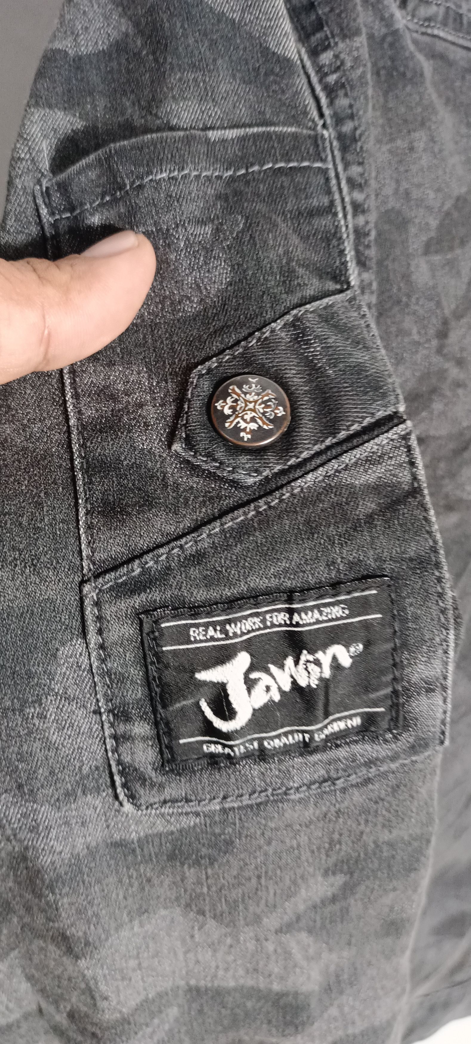 Japanese Brand Jawin Camouflage Denim Tactical Pocket Jacket Size US L / EU 52-54 / 3 - 10 Thumbnail