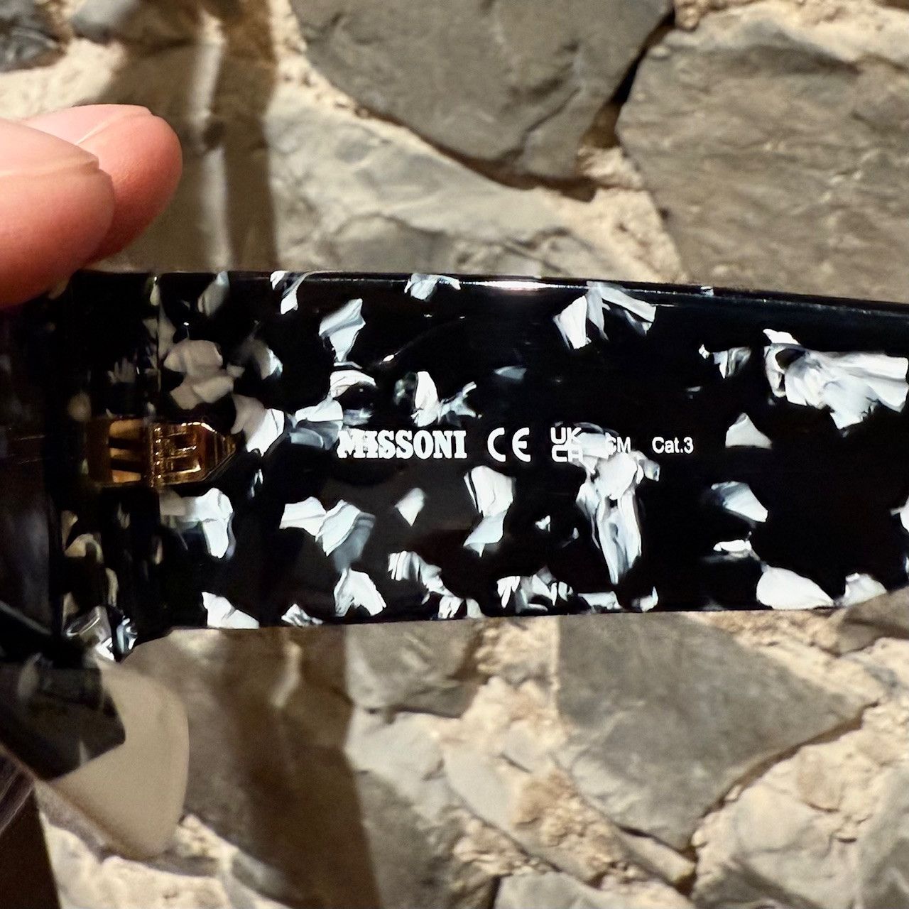 Missoni Missoni MIS 0165 Black White Marble Oversized Sunglasses Size ONE SIZE - 6 Thumbnail