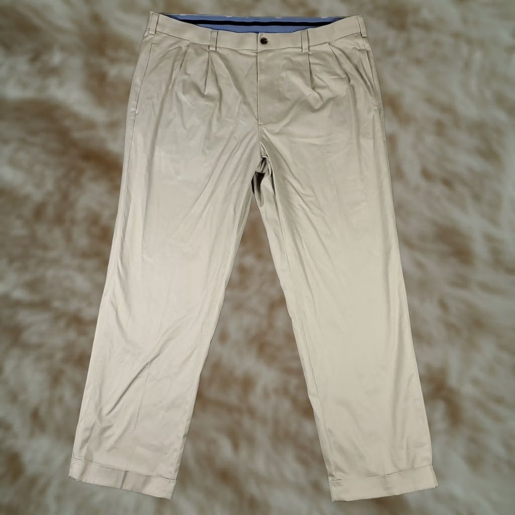 Brooks Brothers Brooks Brothers Pants Mens Size 38x30 Beige Elliot Pleated Chino Trousers Size US 38 / EU 54 - 1 Thumbnail
