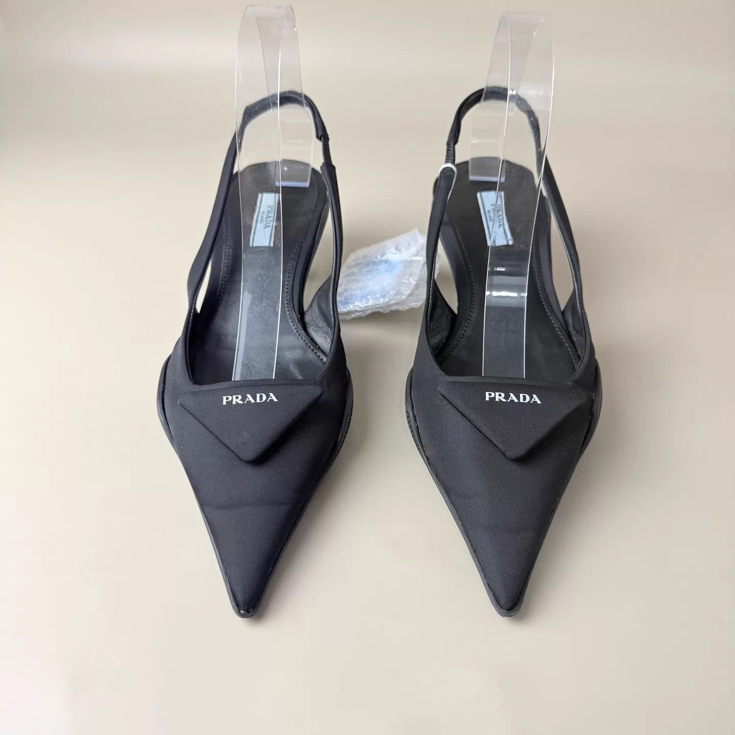 Prada Prada Black Logo Strap Kitten Heel 38 95 New Size US 7.5 / IT 37.5 - 2 Thumbnail