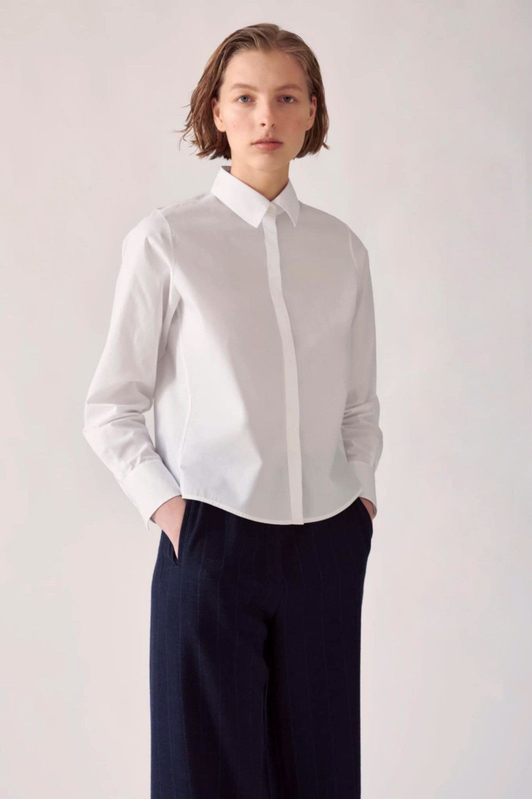 Designer Jan Machenhauer Susan Cotton Shirt Ash Grey EU 36 Size XS / US 0-2 / IT 36-38 - 7 Thumbnail