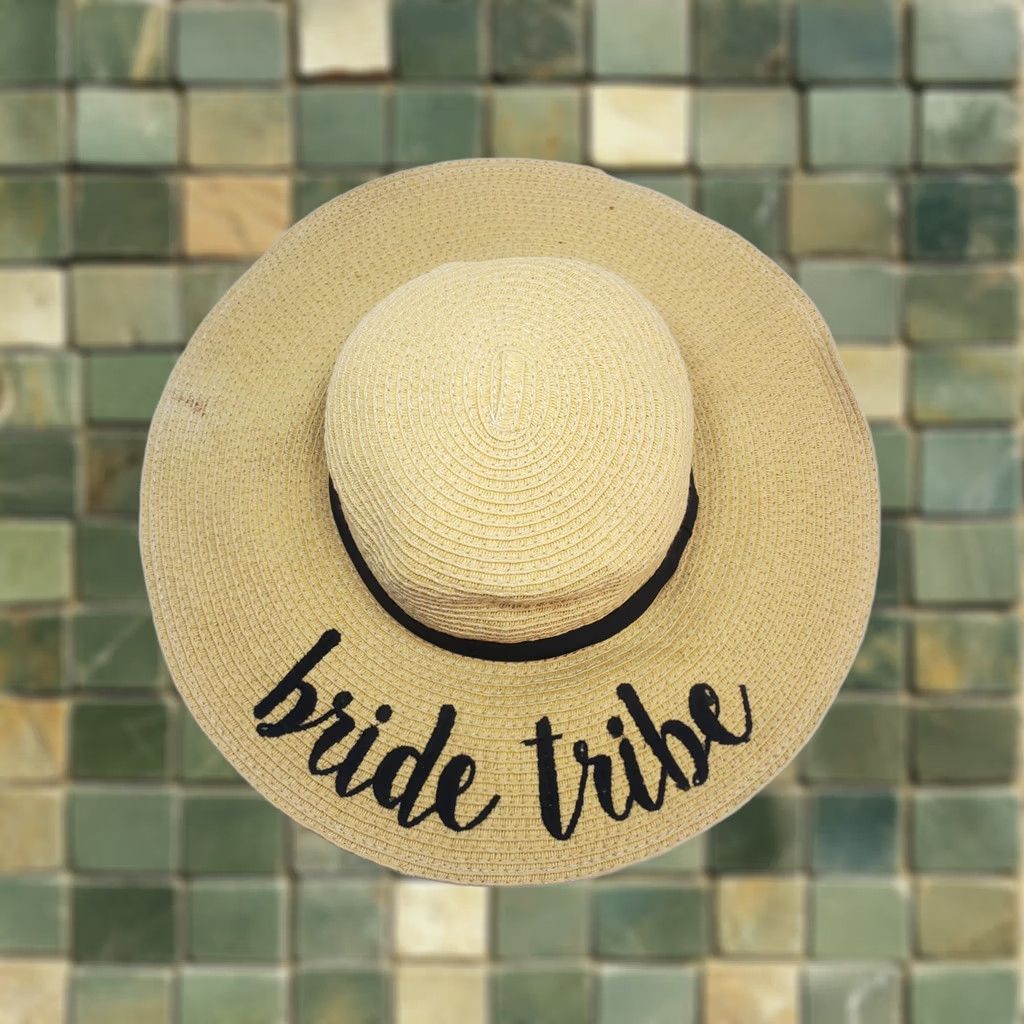 Vintage CC Collection Women's Bride Tribe Beach Embroidered Large Floppy Brim Sun Hat Size ONE SIZE - 1 Thumbnail