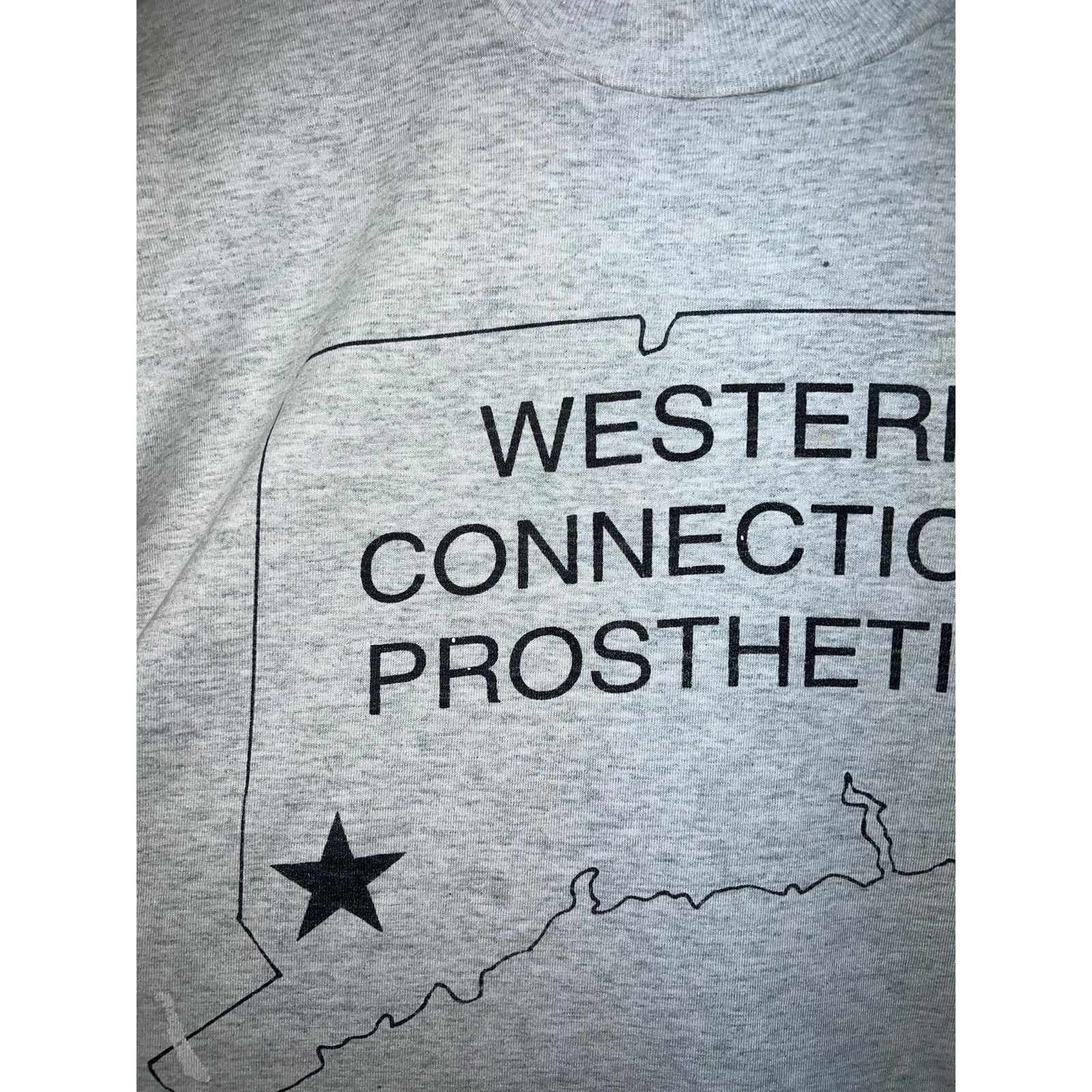 Fruit Of The Loom Vintage Prosthetic Shirt Western Connecticut Gray Tee 90s XL Size US XL / EU 56 / 4 - 3 Thumbnail