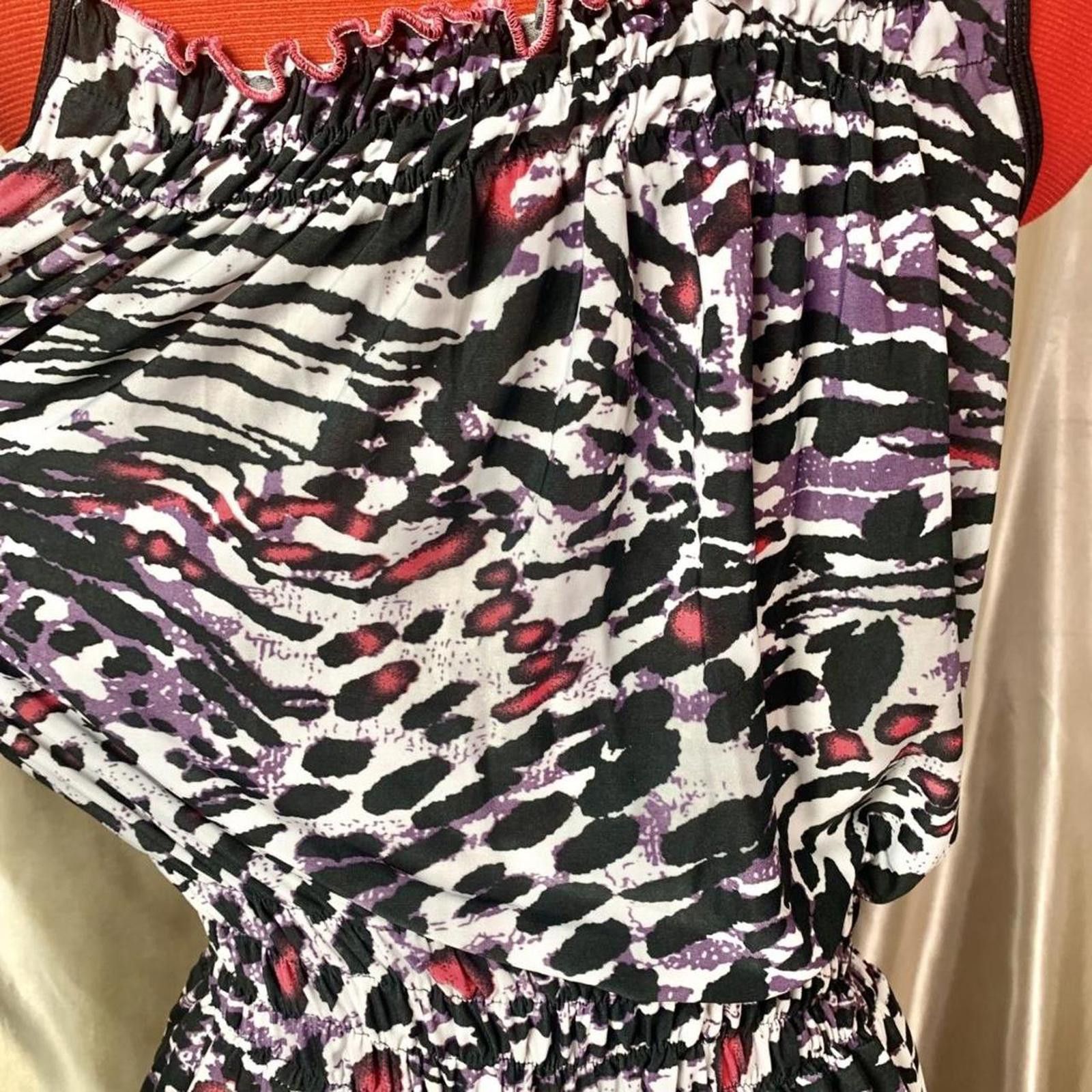 Other Lisa frank-core y2k animal print romper with ruffled hem. Size 30" / US 8 / IT 44 - 3 Thumbnail