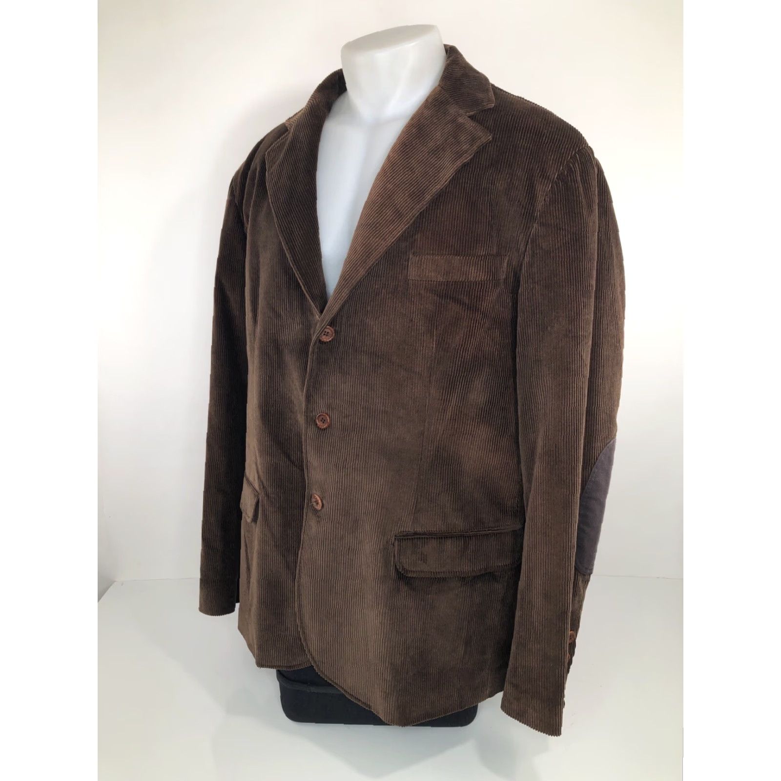 Vintage Beretta Blazer Shirt Corduroy Belted Back Elbow Patch Jacket 52 Brown Men Size 52R - 3 Thumbnail
