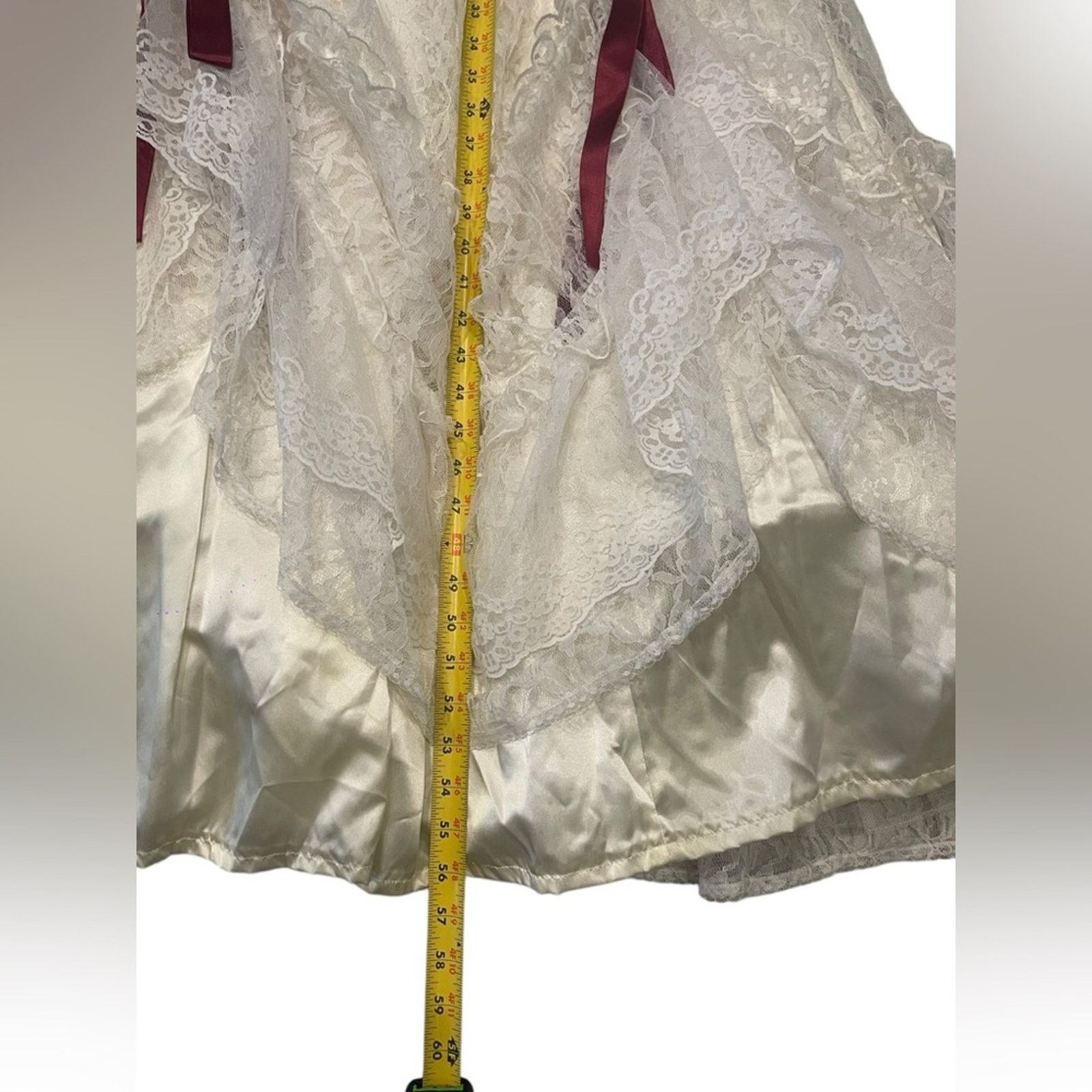 Other Gunne Sax Vtg ivory White Lace Maxi Dress Sz:11 Size ONE SIZE - 15 Thumbnail