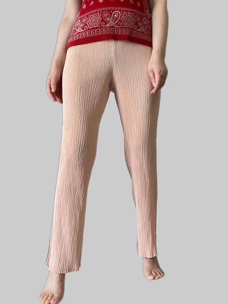 Issey Miyake Issey Miyake Pink pleated pants Size 42" / US 20 - 1 Thumbnail