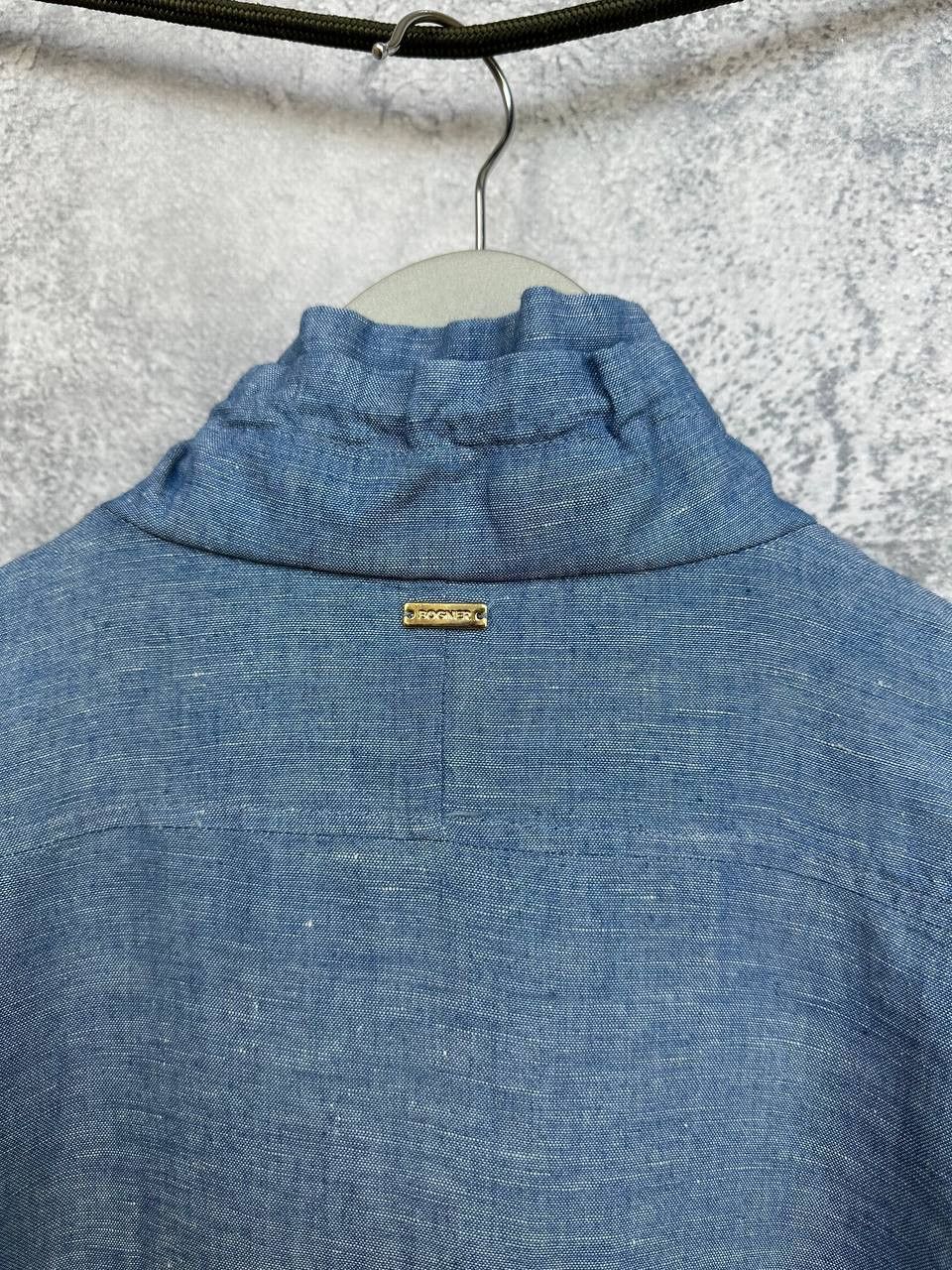 Bogner Bogner Linen Blend Lightweight Jacket Blue High Neck Zip Up Size S / US 4 / IT 40 - 12 Thumbnail