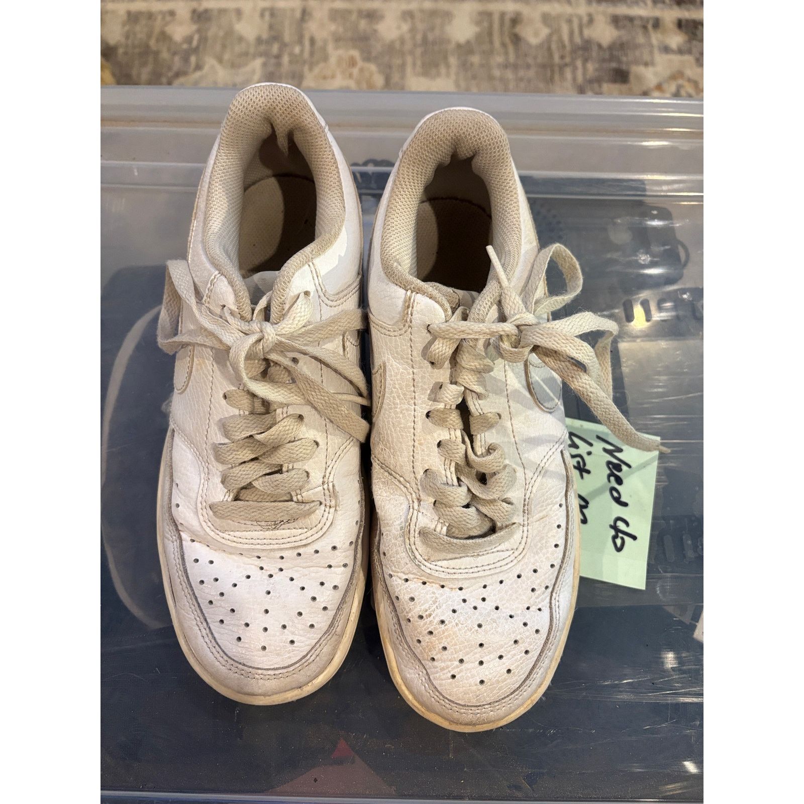 Nike Nike Court Borough Low White Sneakers Womens Size 7 Leather Size US 7 / IT 37 - 3 Thumbnail