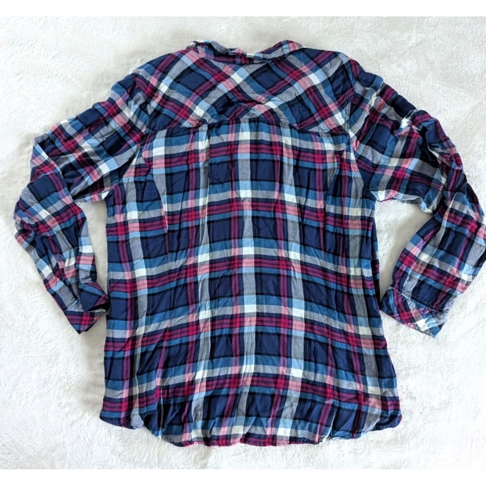 Torrid Torrid Plaid Shirt Long Sleeve Women 22/24 Multicolor Flannel Casual Cabincore Soft Button-Up Size 3XL / US 20-22 - 2 Thumbnail