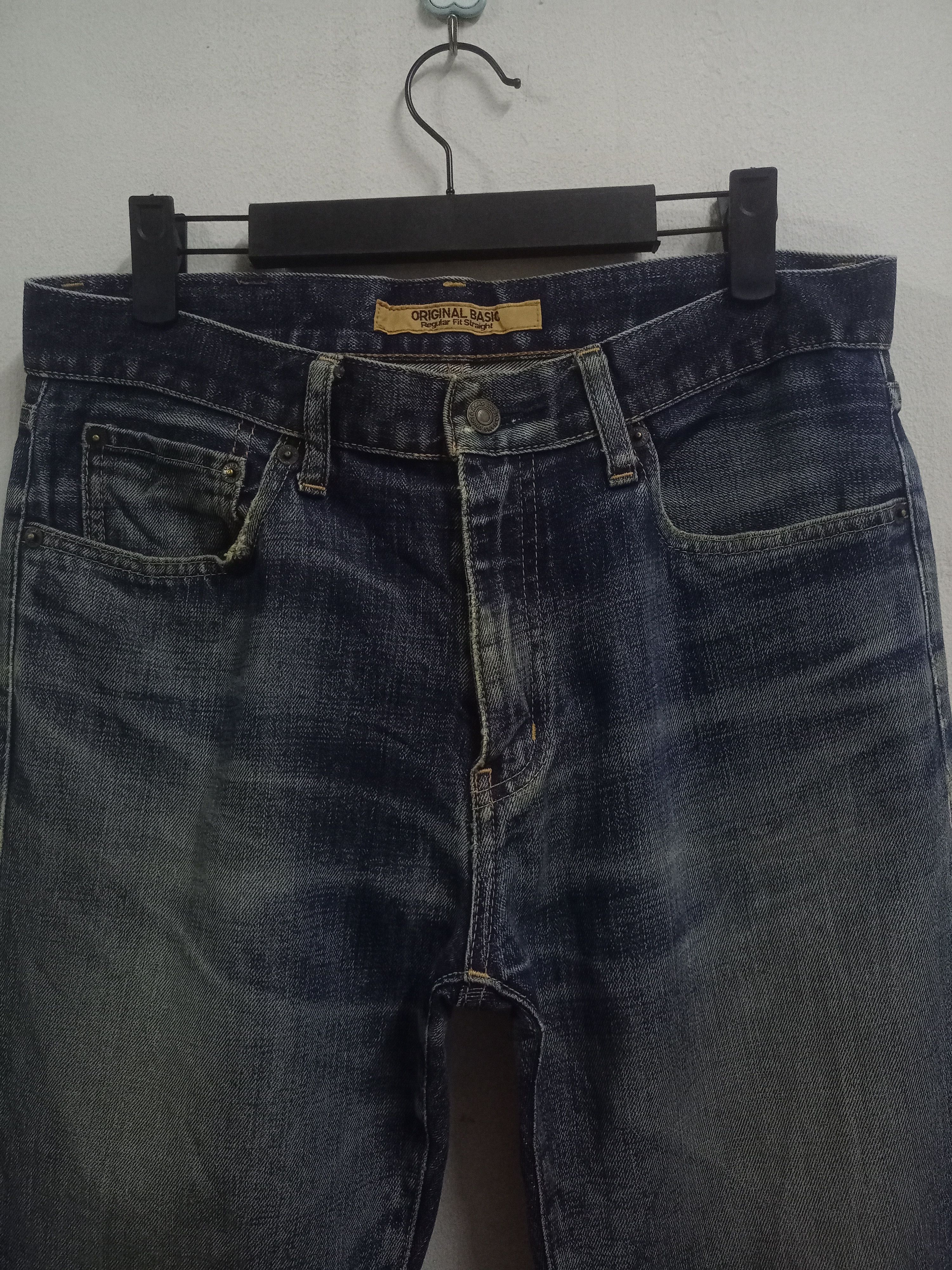 Japanese Brand × Uniqlo Vintage Japanese Uniqlo Mud Wash Distressed Loose Jeans Size US 31 - 4 Thumbnail