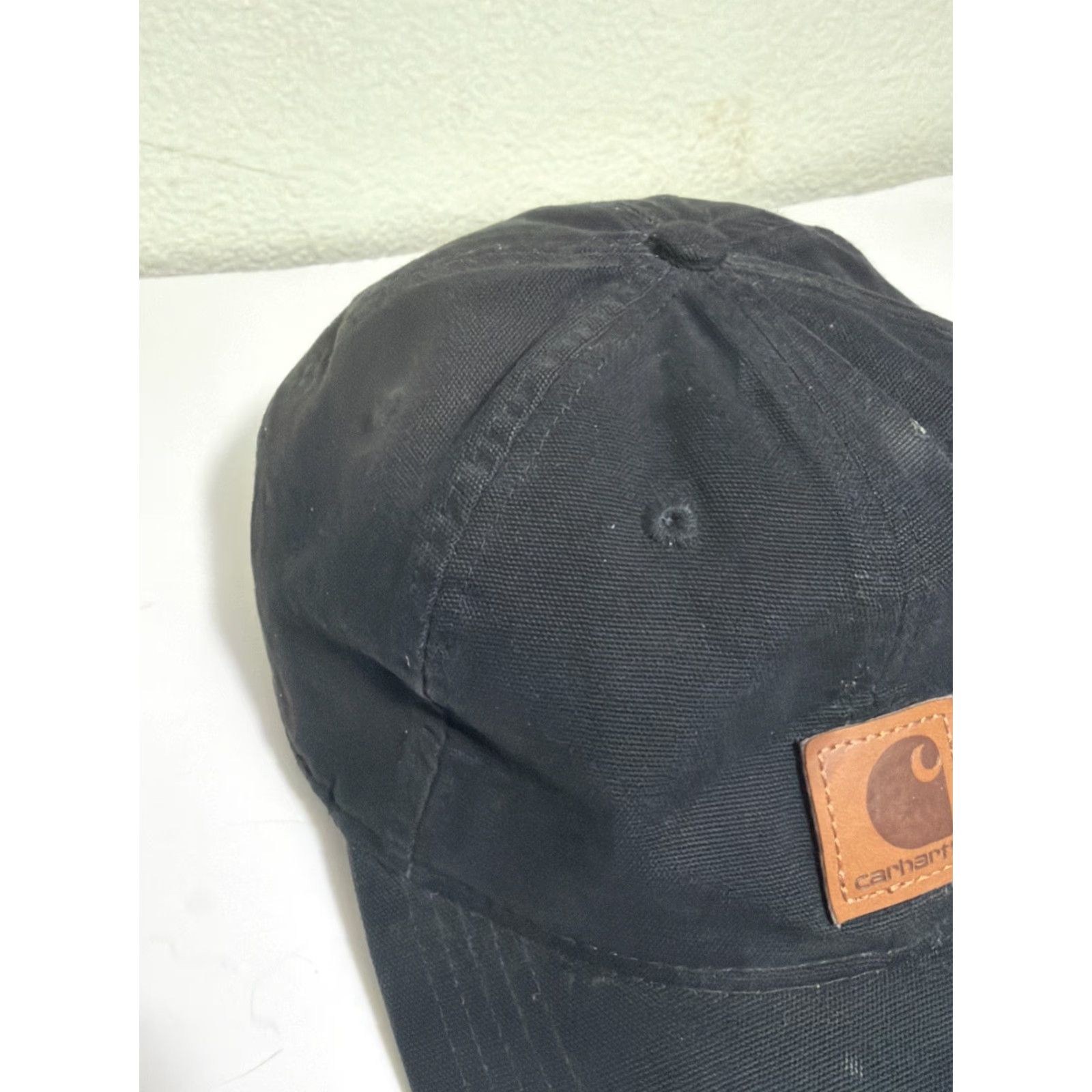 Carhartt Carhartt Hat Strapback Black Leather Patch Adjustable Hat One Size Mens Baseball Cap Size ONE SIZE - 6 Thumbnail