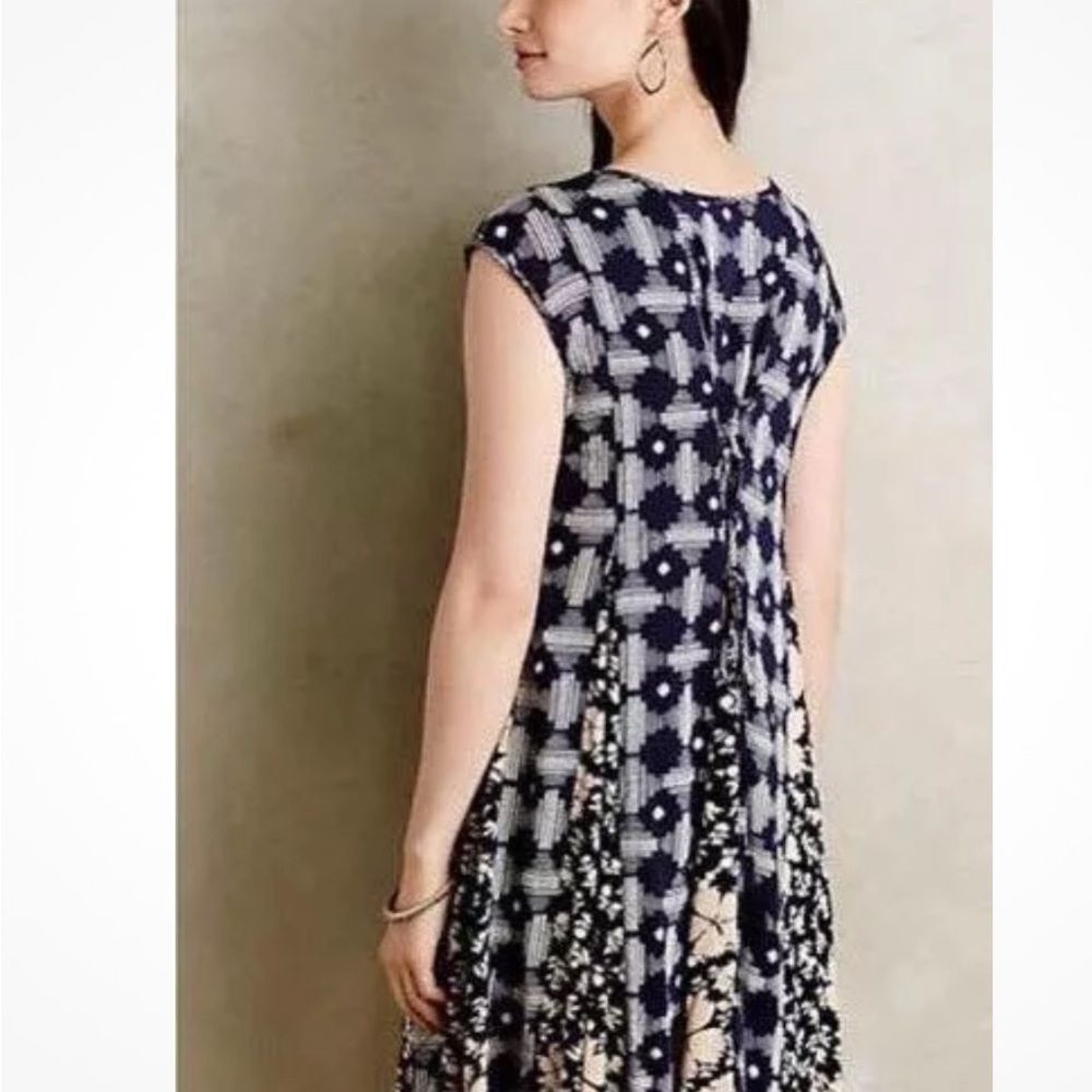 Anthropologie Maeve Blue and White Cap Sleeve Sundress Size XS / US 0-2 / IT 36-38 - 2 Thumbnail