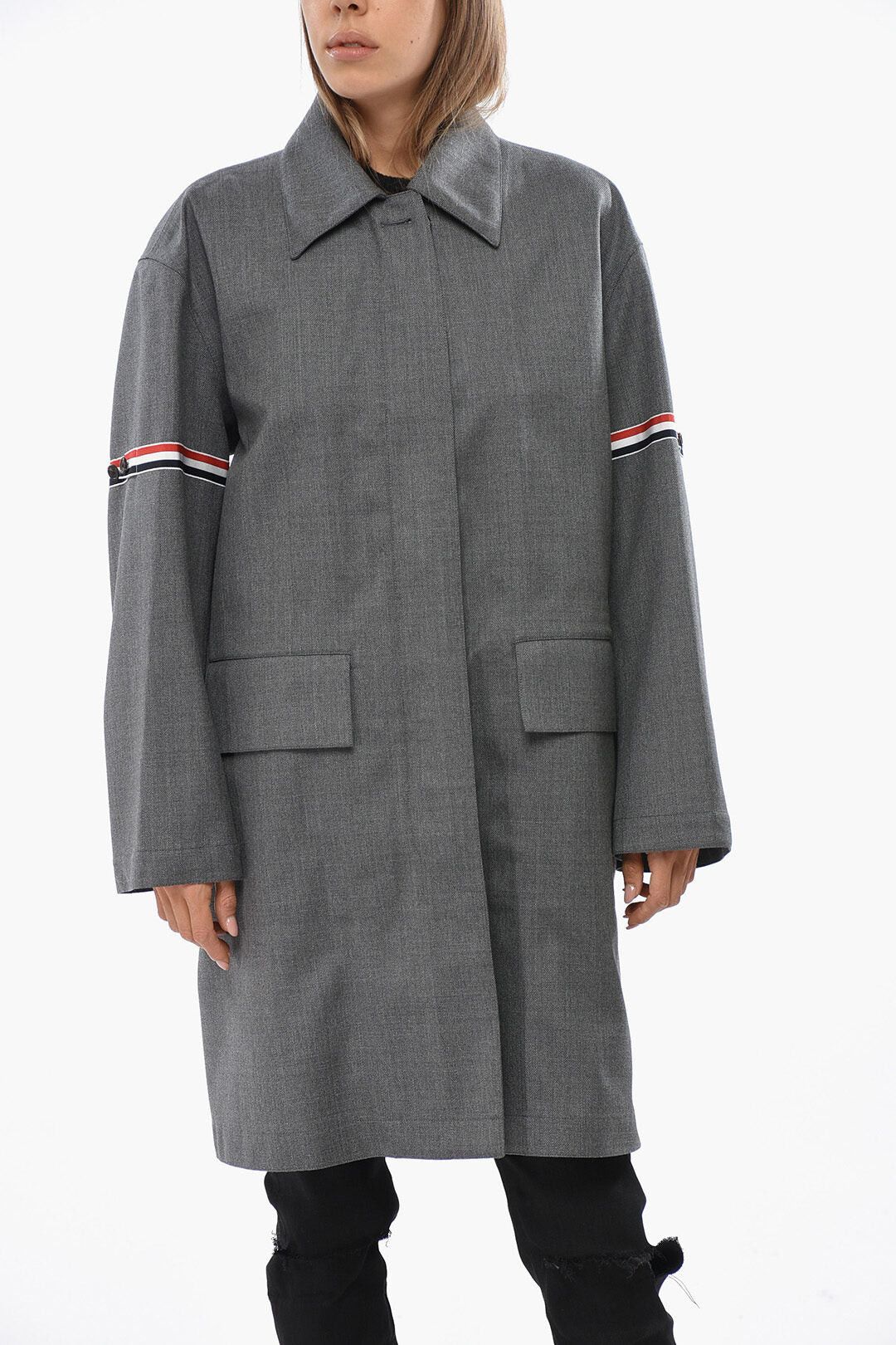 Thom Browne og1mm0426 Wool And Nylon Coat in Grey Size M / US 6-8 / IT 42-44 - 1 Thumbnail