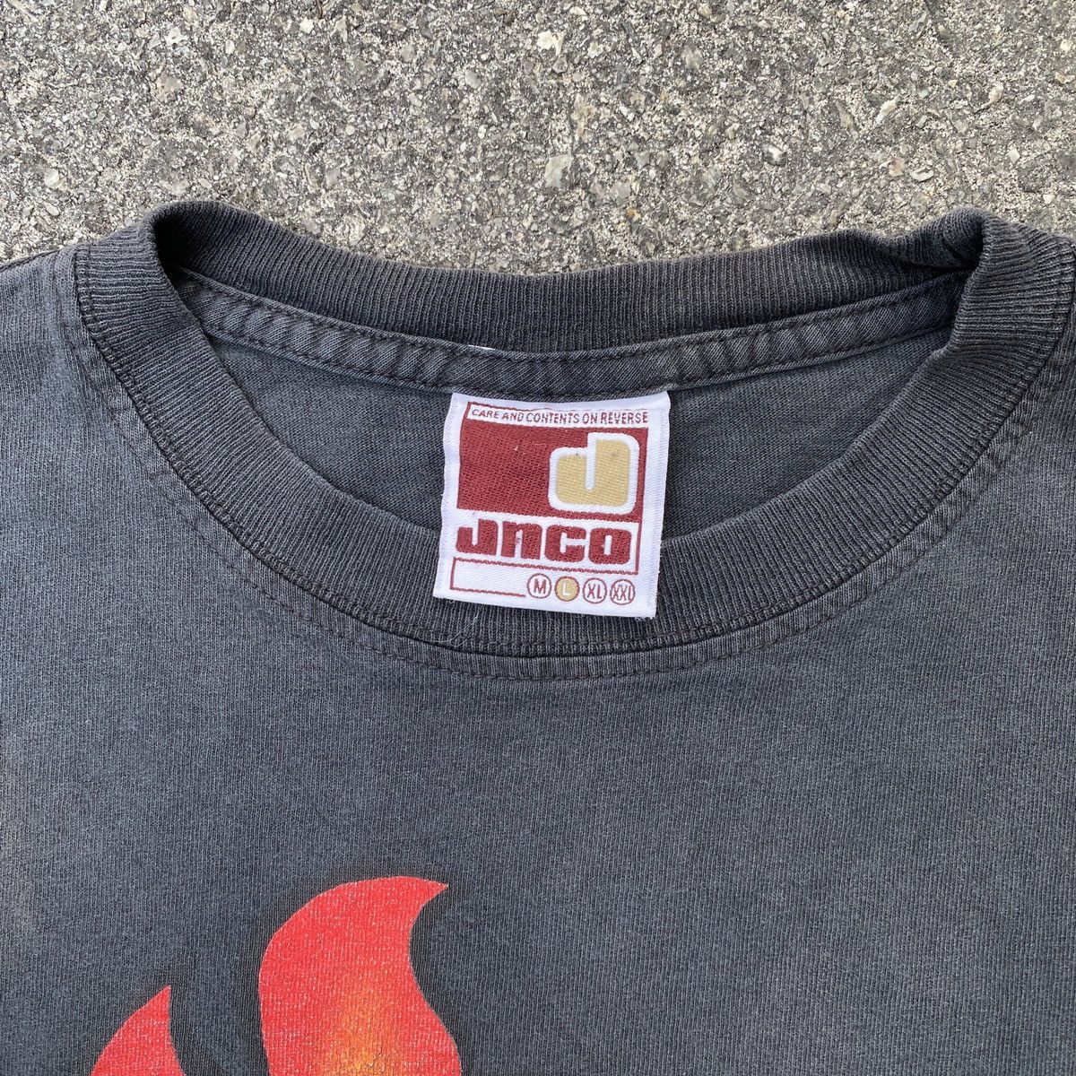 JNCO Vintage Sun Faded Thrashed Jnco Flamehead Tee Jeans Baggy Size US L / EU 52-54 / 3 - 5 Thumbnail