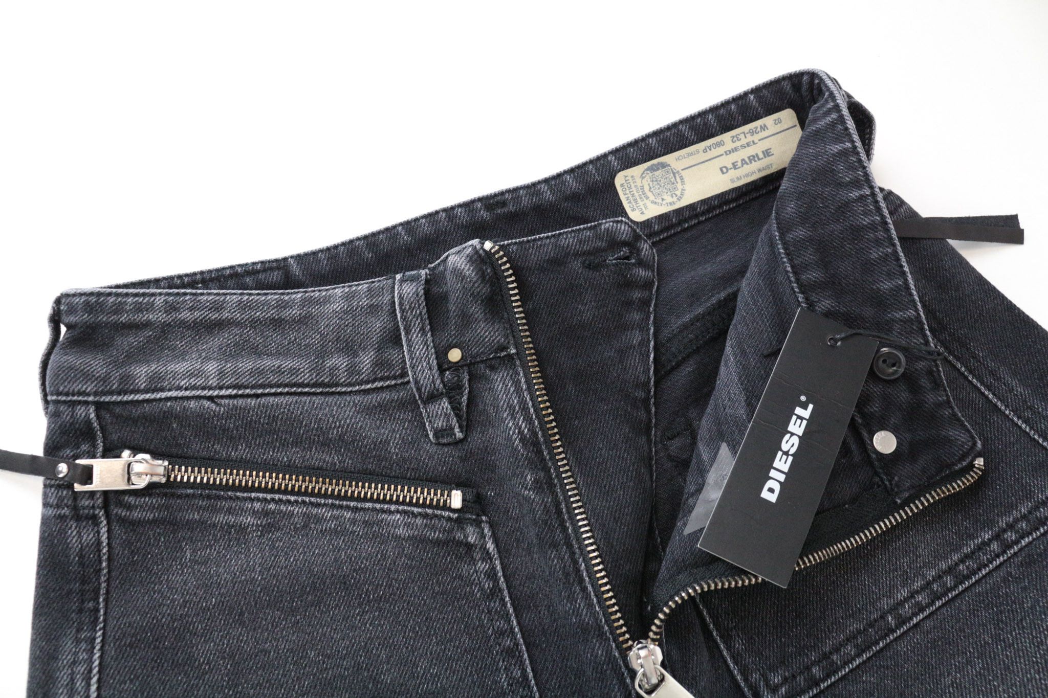 Diesel D-EARLIE 080AP W26/L32 Grey High Waist Stretch Jeans 69380 Size 26" / US 2 / IT 38 - 5 Thumbnail