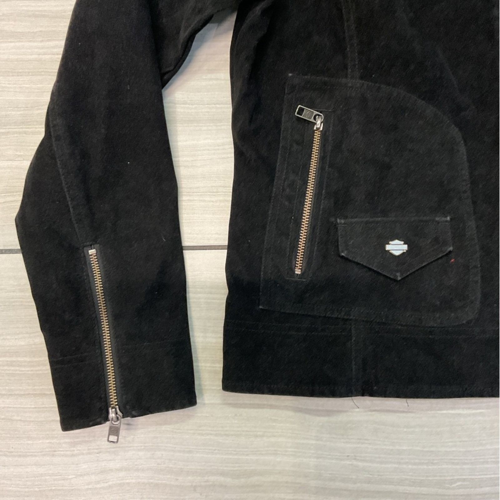 Harley Davidson Vintage Harley Davidson Women’s Suede Biker Jacket Size XL / US 12-14 / IT 48-50 - 3 Thumbnail