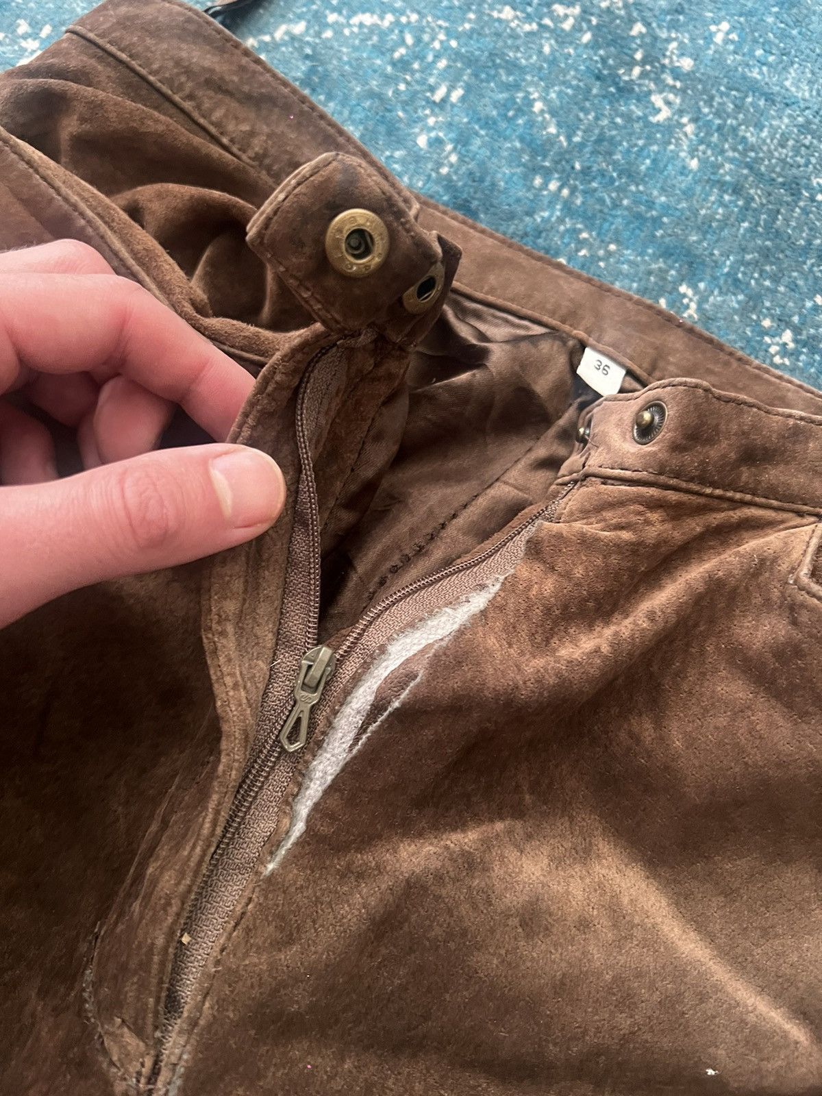 Vintage Pig Suede Skinnies Size US 29 - 5 Thumbnail