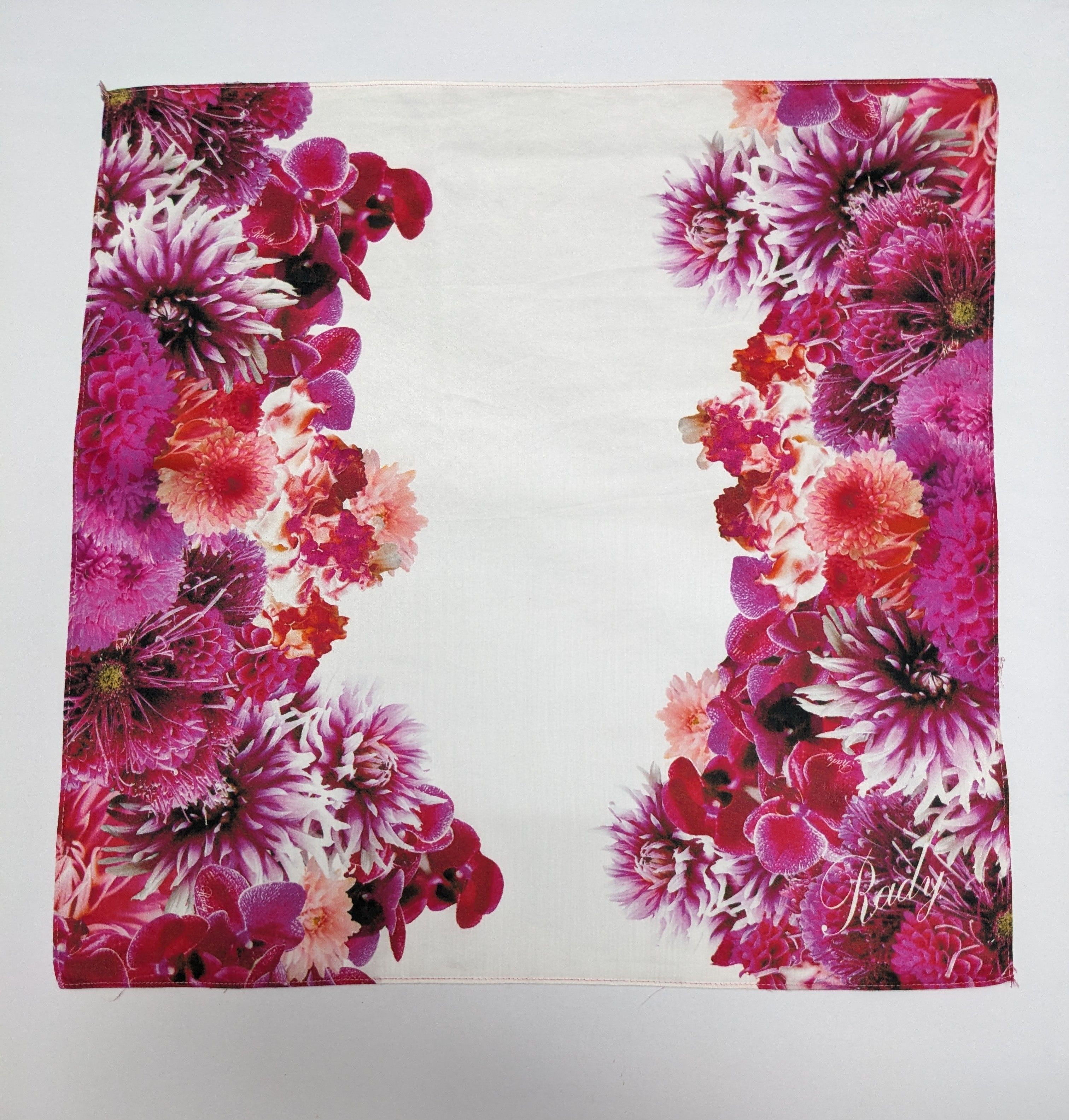 Japanese Brand Rady Japan Handkerchief Floral Orchid Dahlia Size ONE SIZE - 4 Thumbnail