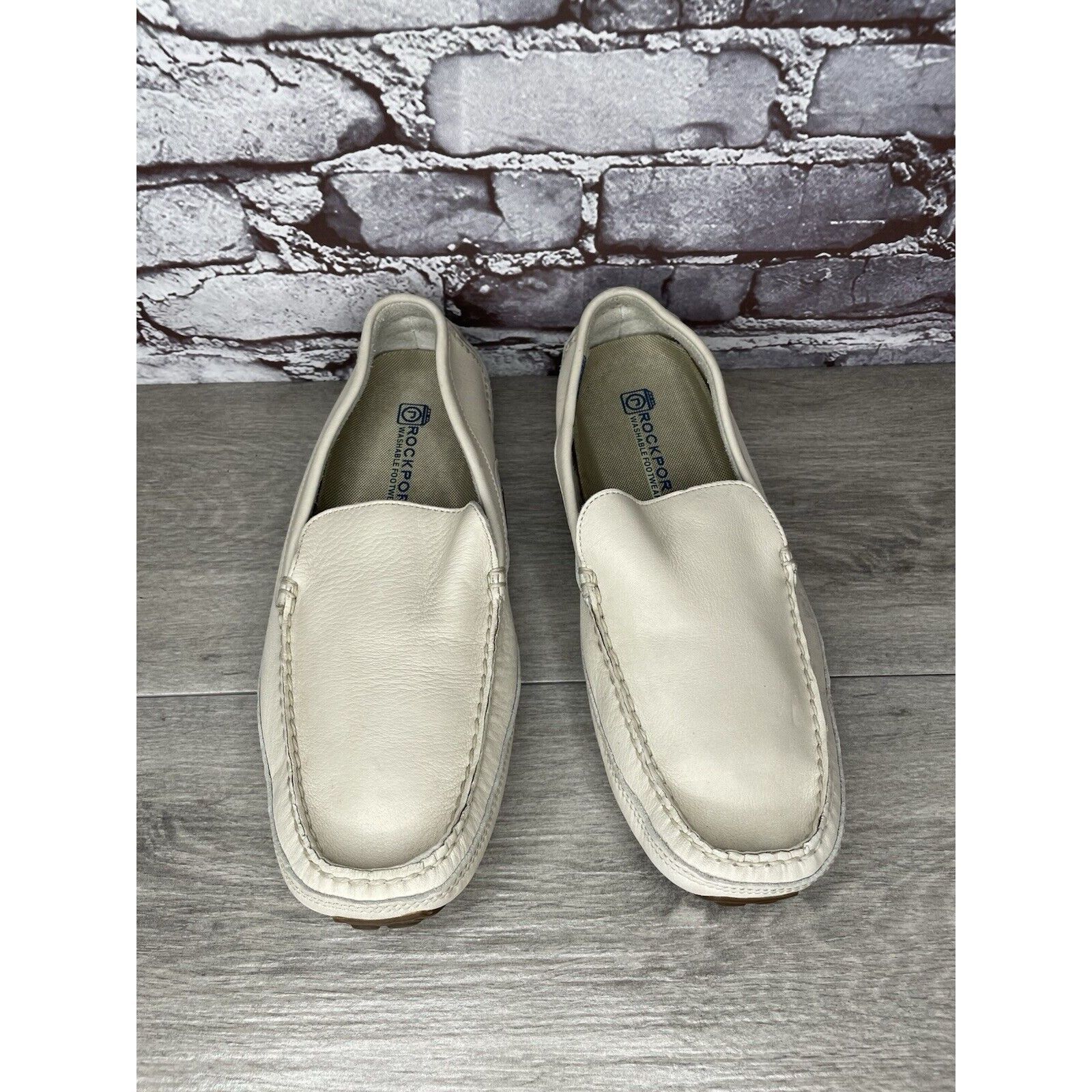 Rockport Rockport Washable Footwear Ivory Cream Leather Driving Shoes Size US 10.5 / EU 43-44 - 2 Thumbnail