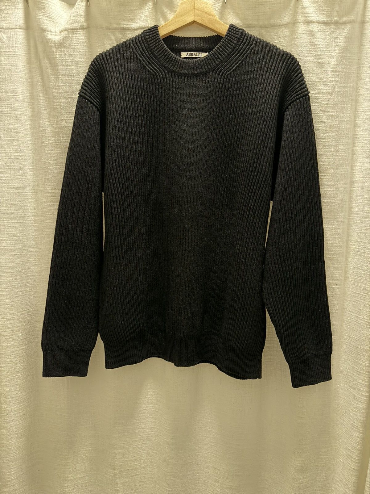 Auralee Auralee Super Fine Wool Rib Knit P/O - Black - Size 4 Size US M / EU 48-50 / 2 - 1 Thumbnail