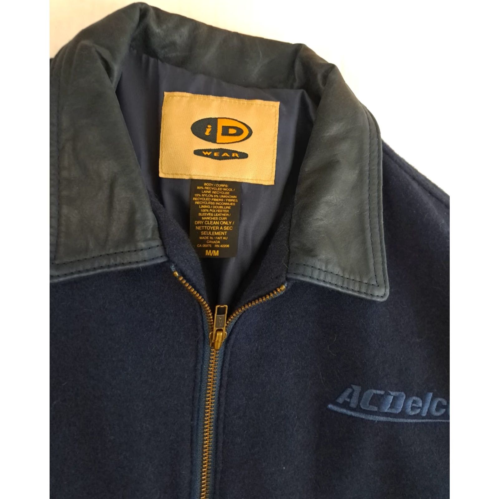 Vintage VINTAGE ID wear Jacket Varsity Bomber Unisex Adults Wool Blue Snap Button Embroidered Logo Cars Racing 26in long 23in pit to pit Size US M / EU 48-50 / 2 - 2 Thumbnail