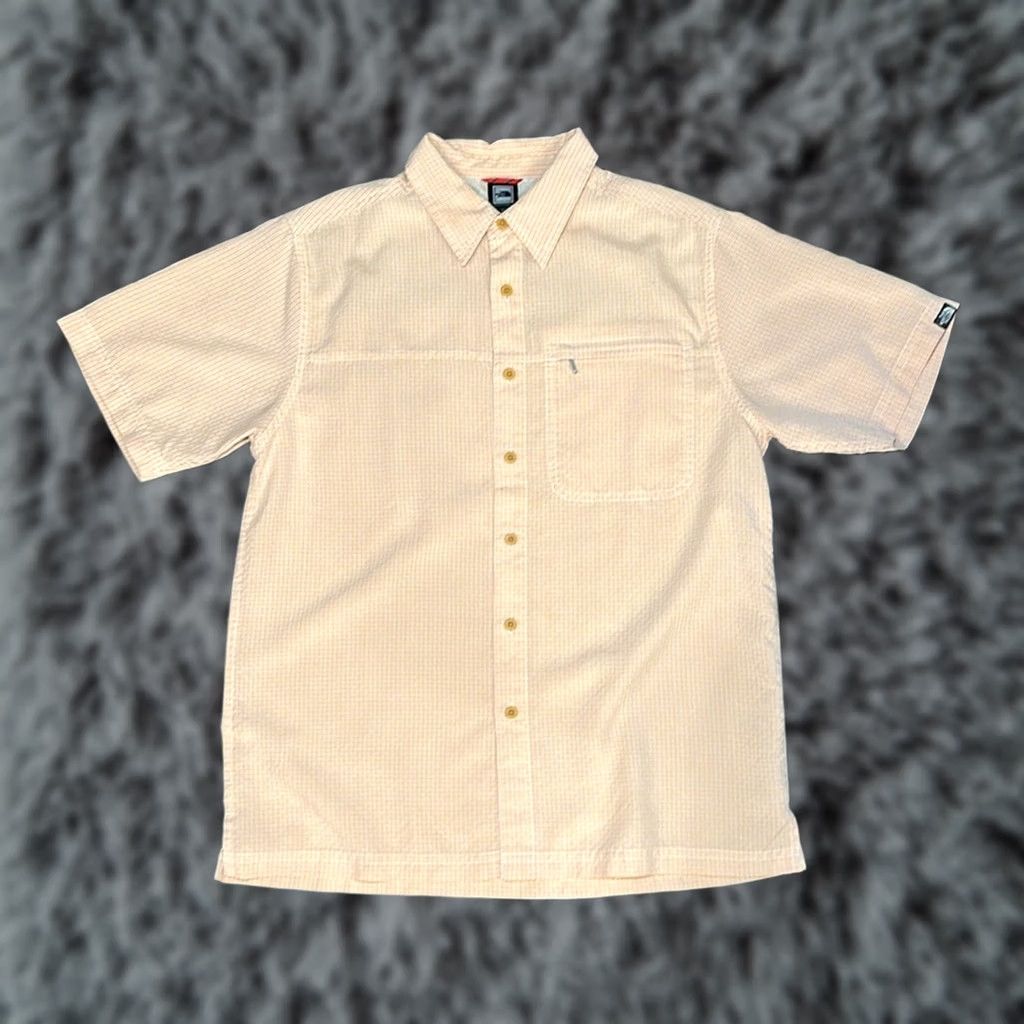 The North Face The North Face Modal Blend Short Sleeve Button Down M Men Gold 70% Modal 30% Polyester Shirt Mens Short Sleeve Casual Plaid 90s? Size US 31 - 1 Thumbnail