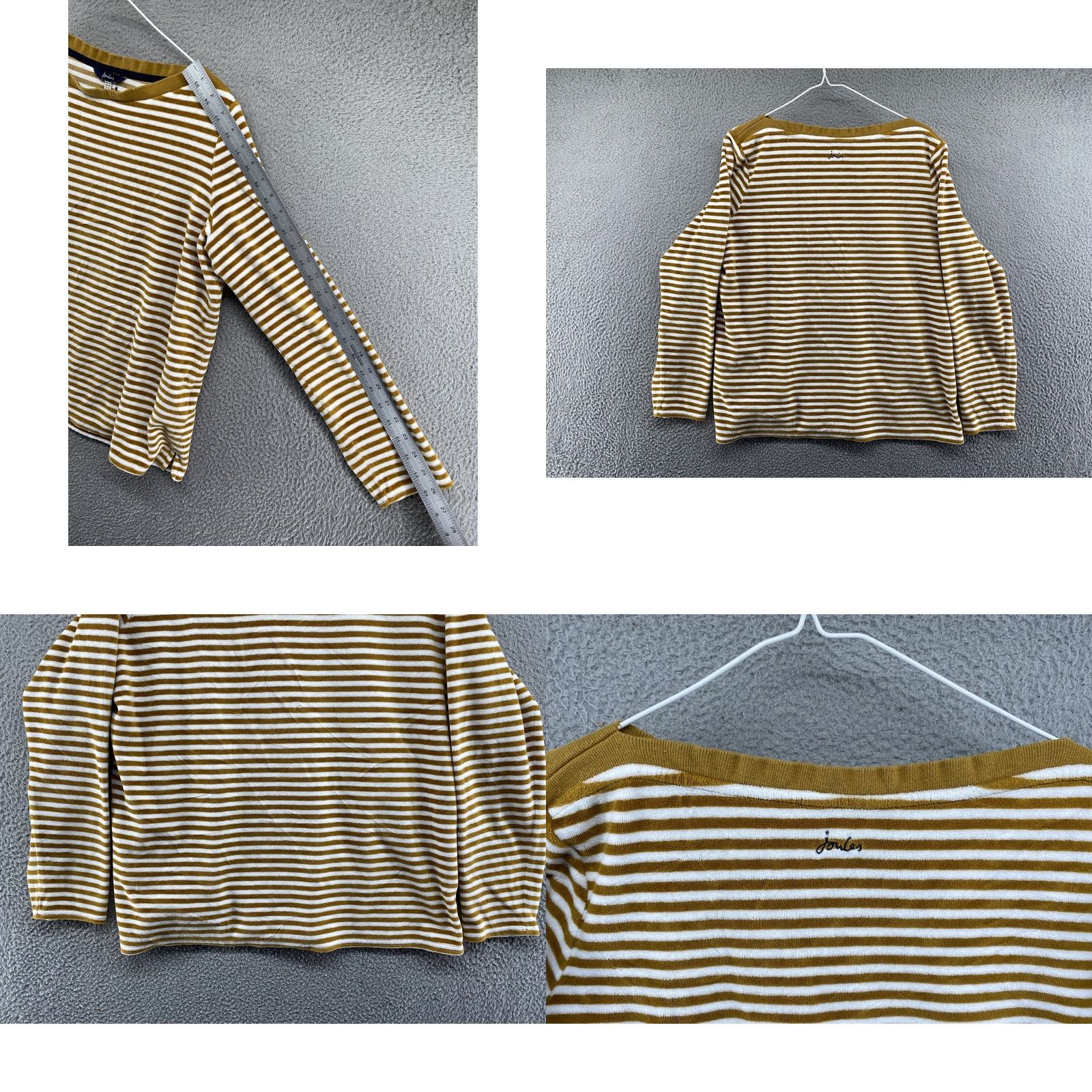 Vintage Joules Esme Gold Striped Velour Velvet Sweatshirt Womens Size 12 Size XL / US 12-14 / IT 48-50 - 8 Thumbnail