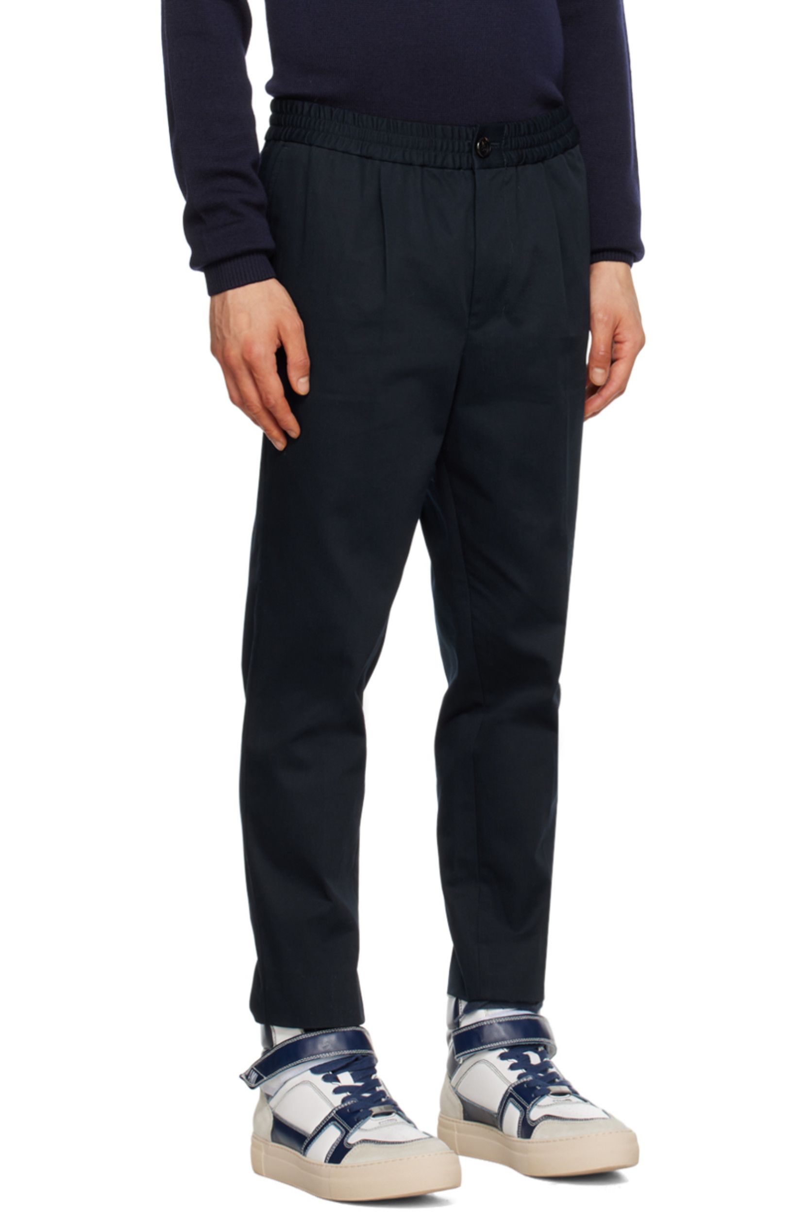 AMI AMI Paris Navy Elasticated Trousers Size US 32 / EU 48 - 2 Thumbnail
