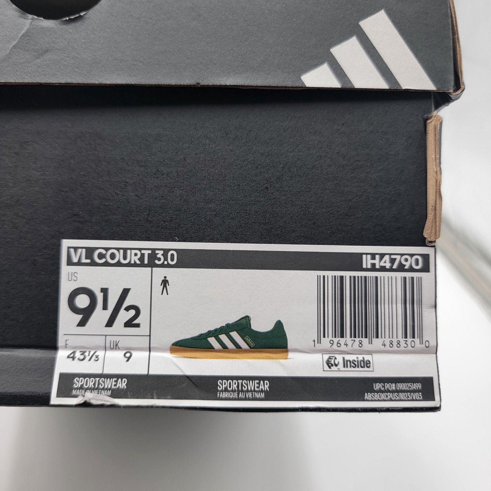 Adidas adidas VL Court 3.0 Mens Shoes IH4790 Green/White 9.5 Skater Size US 9.5 / EU 42-43 - 10 Thumbnail