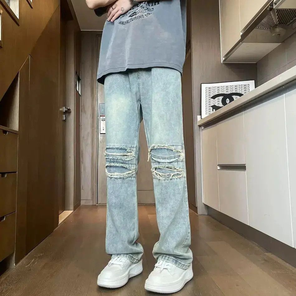 Japanese Brand Retro loose straight leg micro flared jeans Size US 32 / EU 48 - 2 Thumbnail