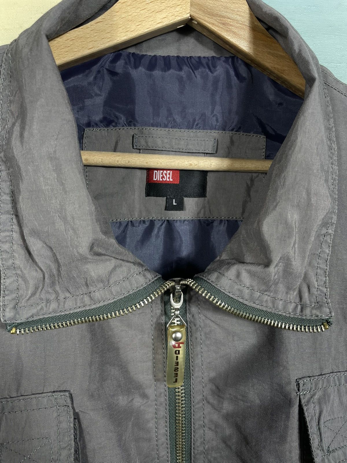 Diesel × Vintage Diesel Indigo Tech Vintage Y2k Zip Jacket Multi Pockets Swag Size US L / EU 52-54 / 3 - 8 Thumbnail