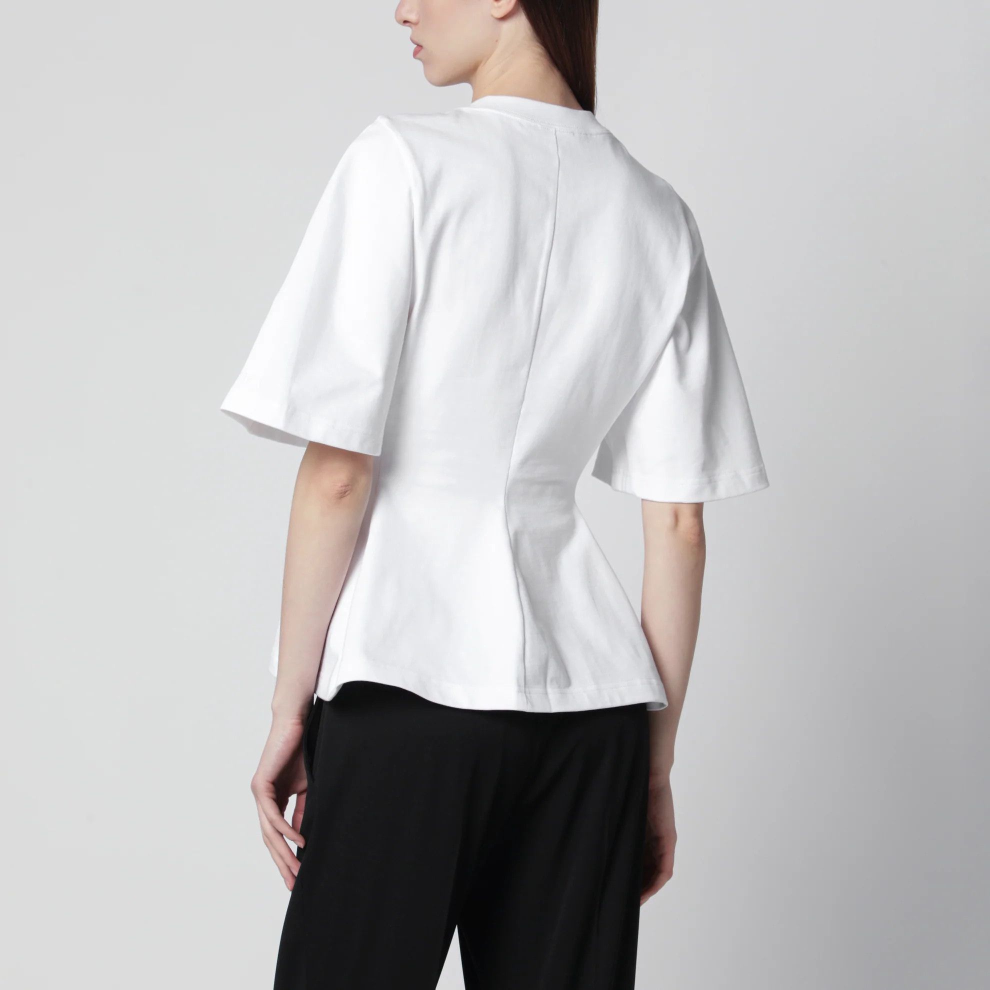 Balenciaga o1d2blof0426 Cotton Short Sleeve T-Shirt in White Size M / US 6-8 / IT 42-44 - 3 Thumbnail